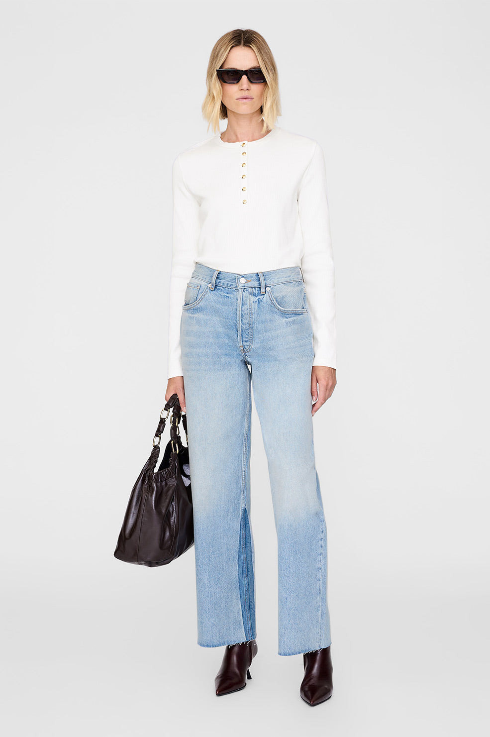 Alessia Long Sleeve Tee - Ivory - 2