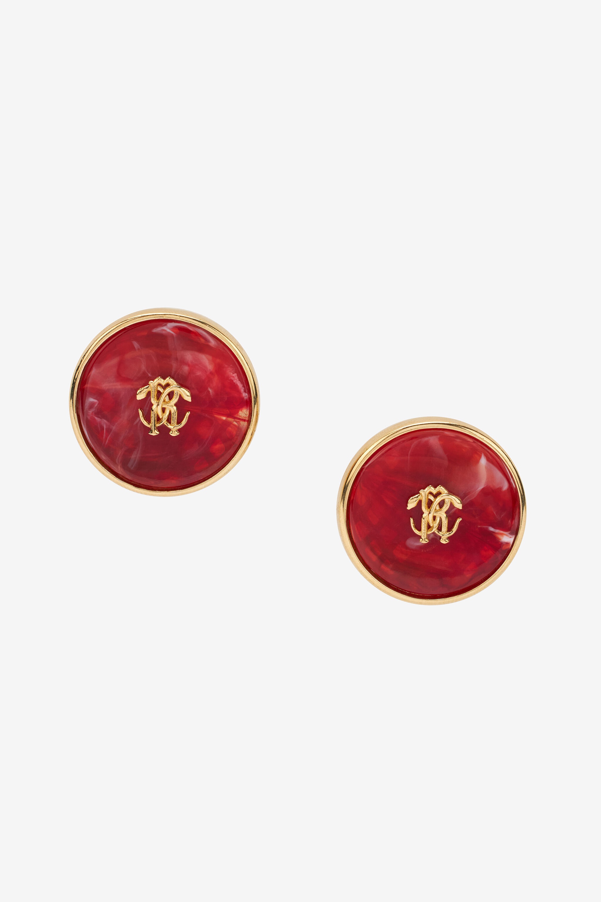 Mirror Snake Monogram Clip-On Earrings - 1