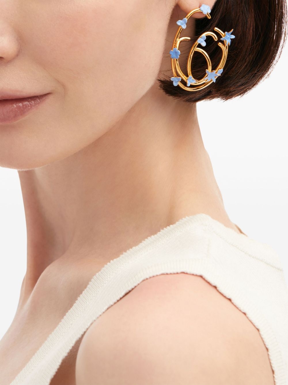Tangled O floral earrings - 2