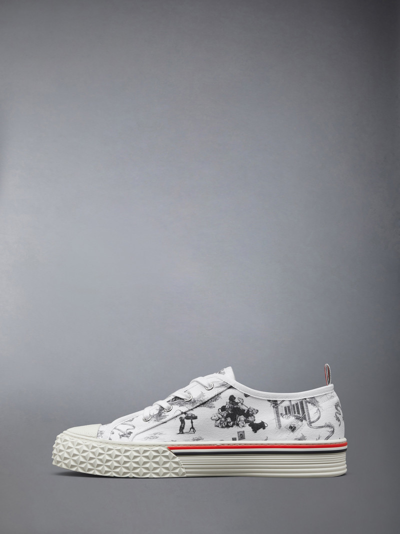 CANVAS HECTOR TOILE LOW TOP SNEAKERS 3