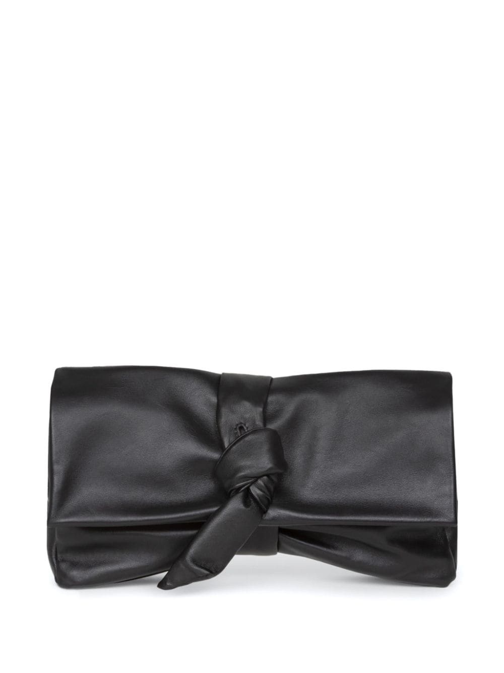 knot leather clutch bag - 1