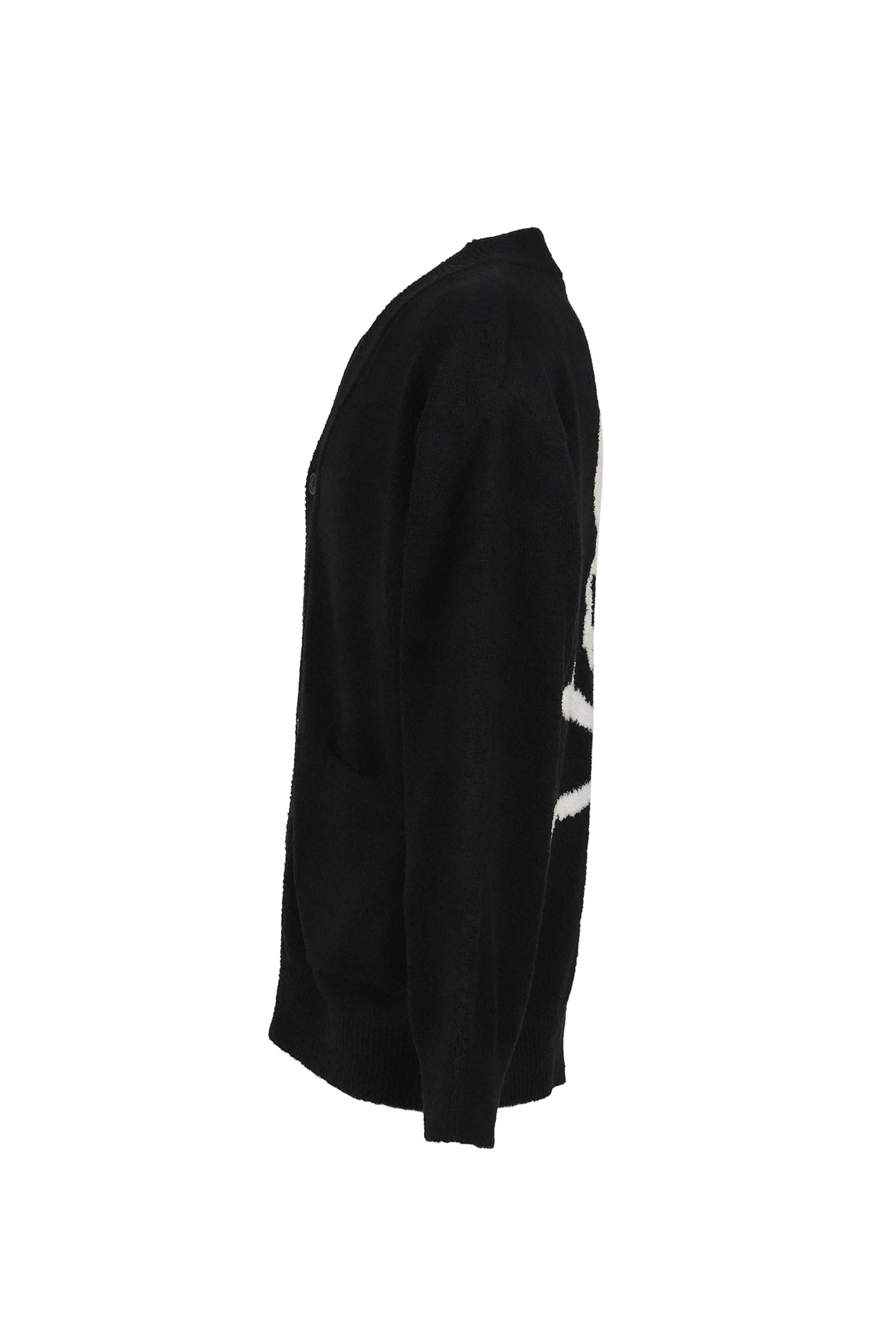 LOUNGE CARDIGAN / BLK X WHT - 3
