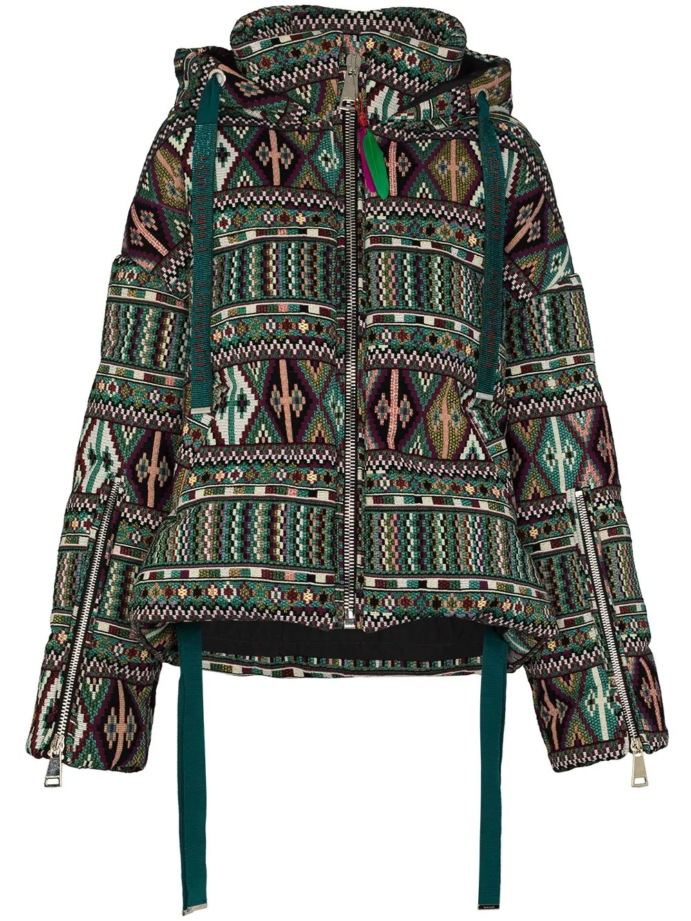 Khris geometric-print down padded jacket - 1