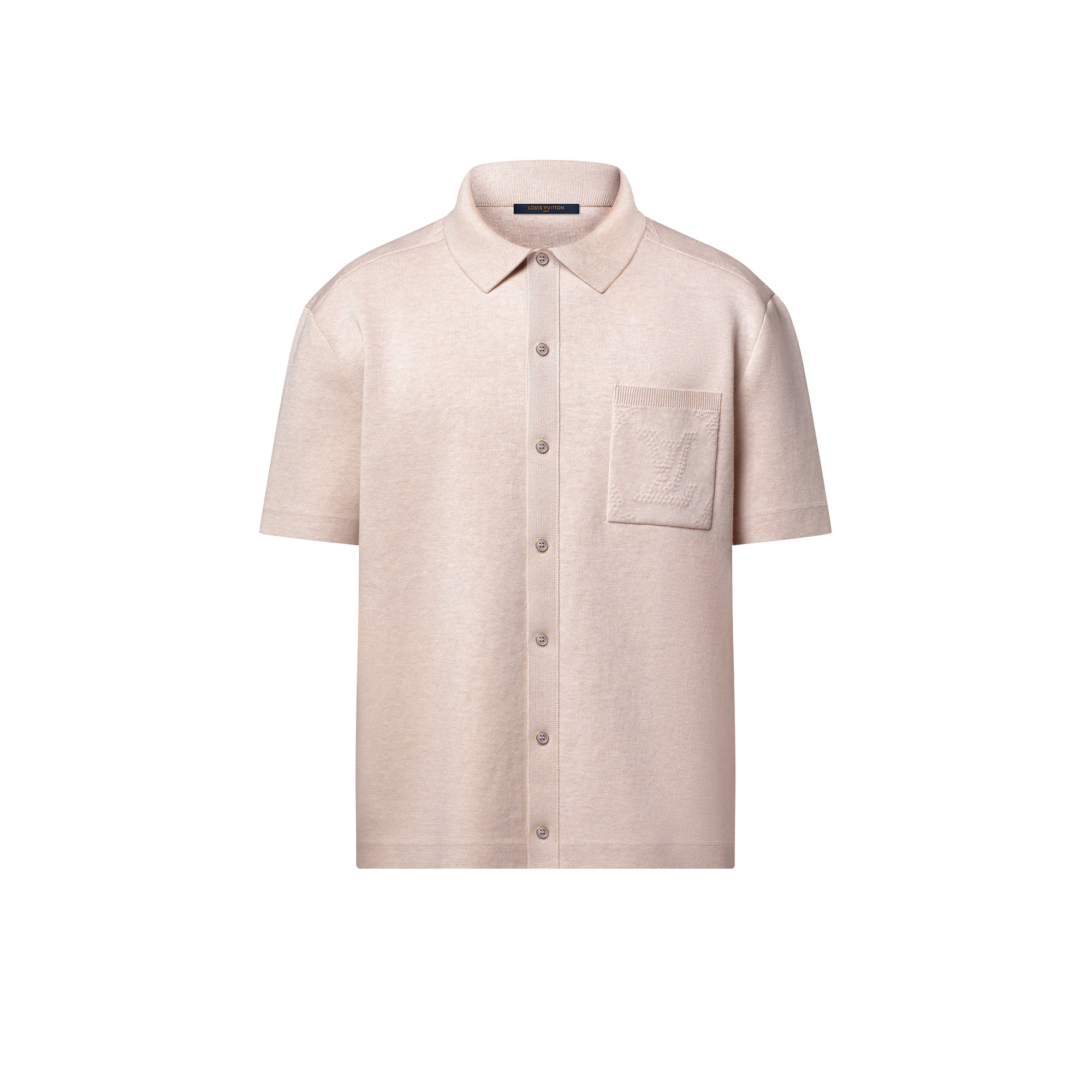 Monogram Embossed Short-Sleeved Knit Shirt - 1