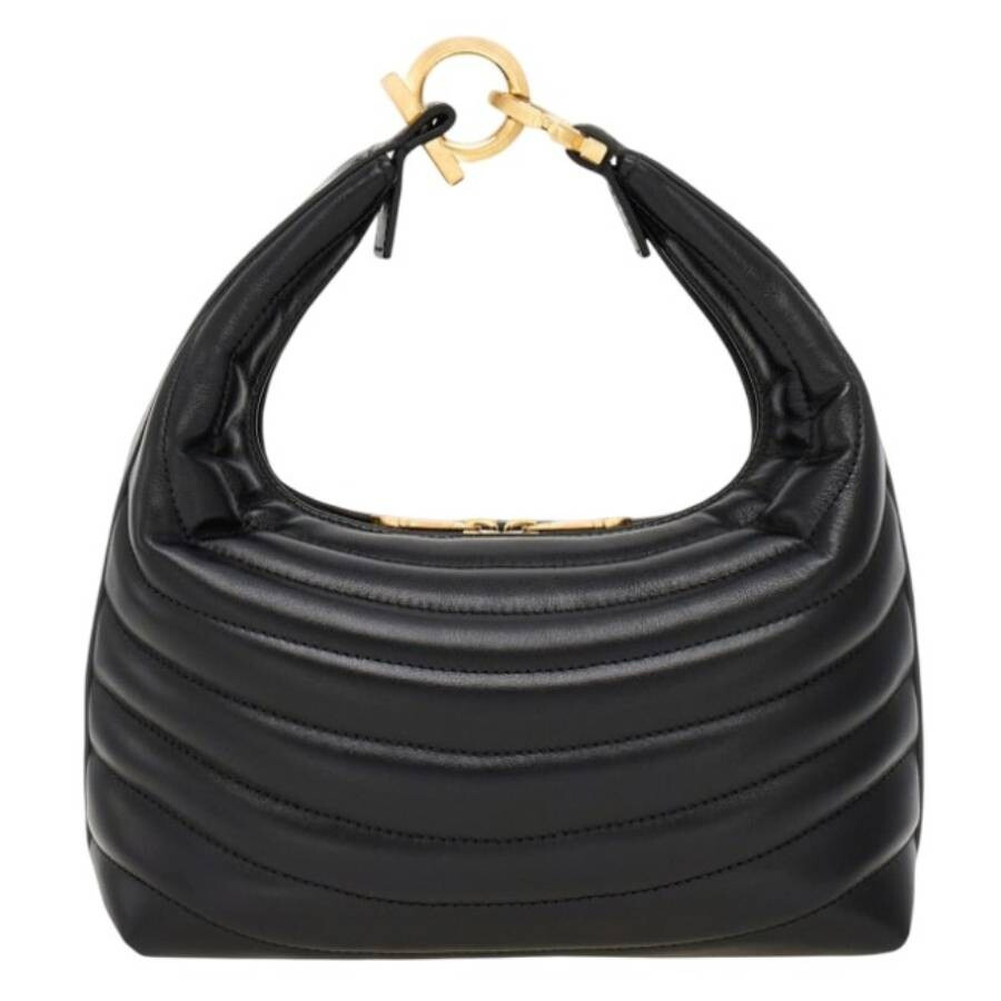 Ferragamo S Quilted Hobo Crossbody Bag In Black - 2