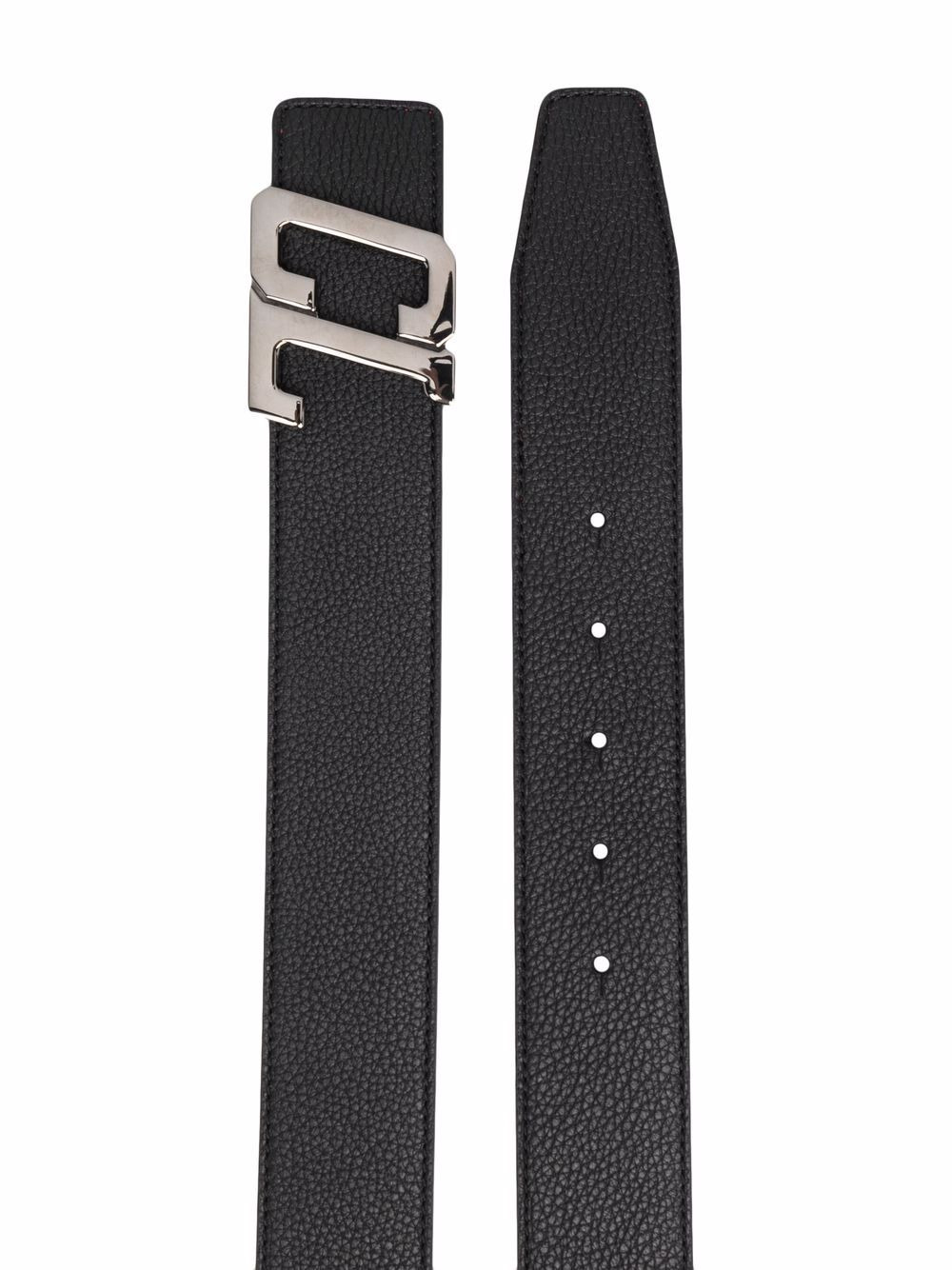 logo-lettered leather belt - 2