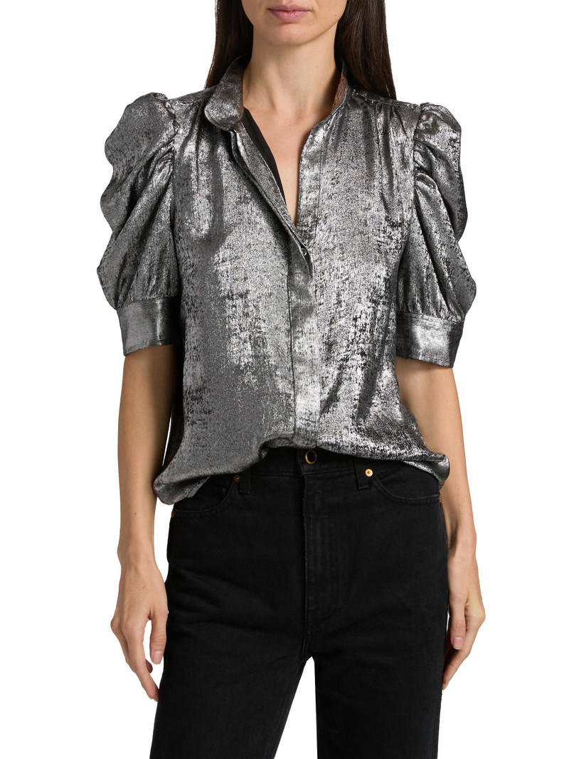 Women's The Shiny Gillian Blouse - Gunmetal 3