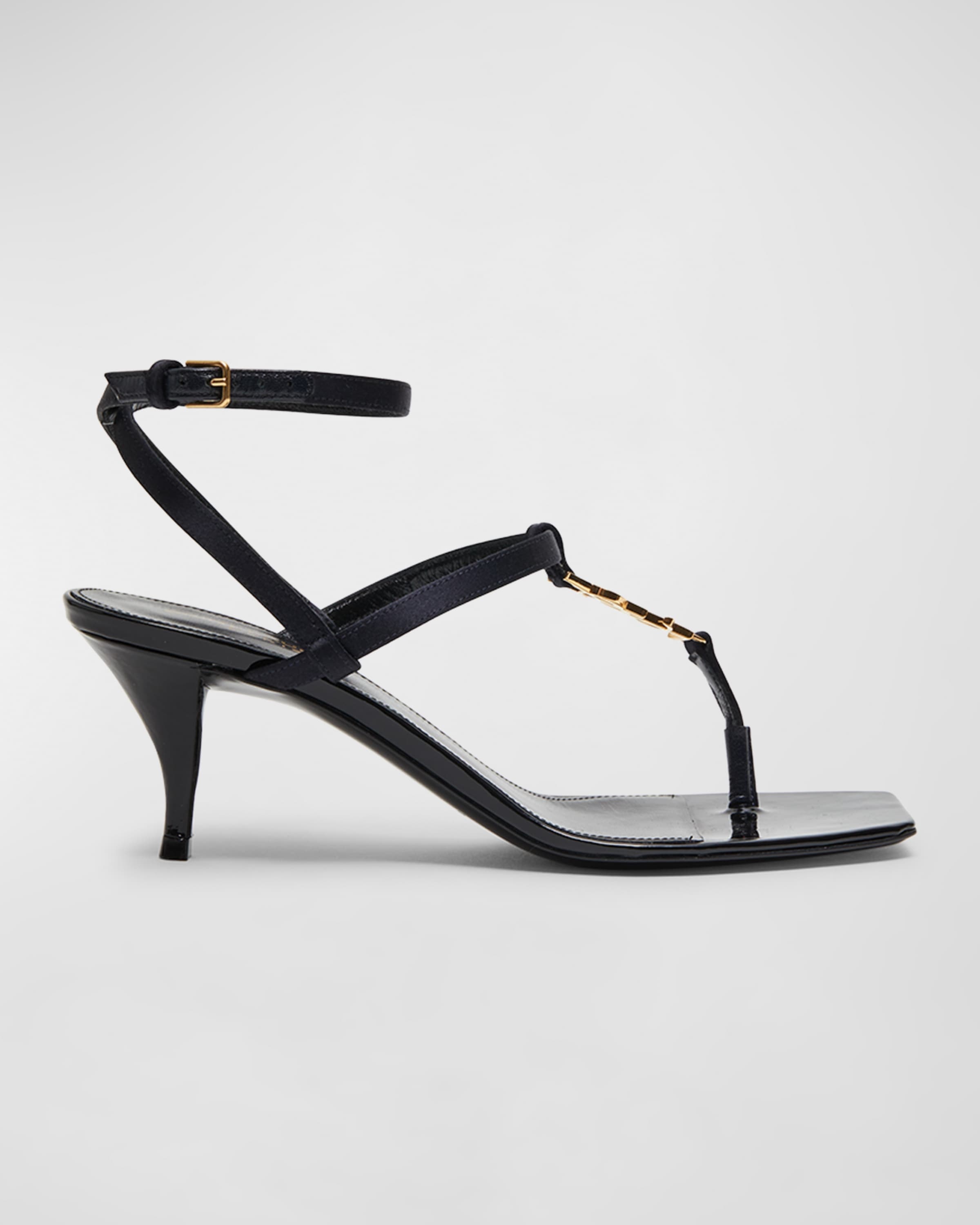 Cassandra YSL Medallion Ankle-Strap Sandals - 1