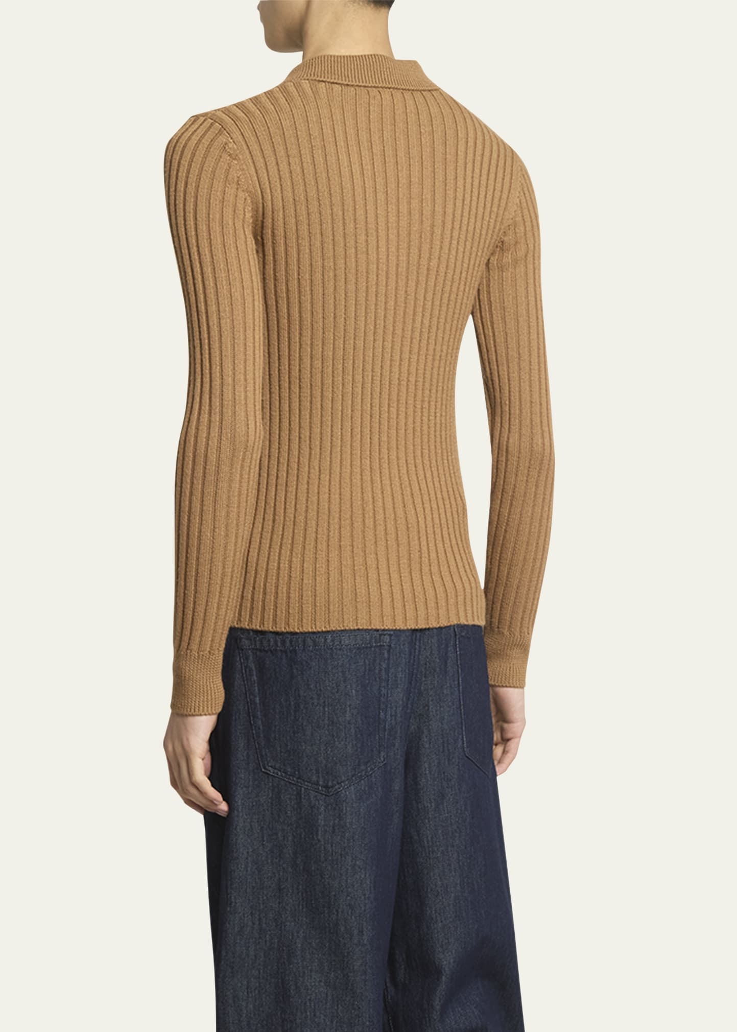 Men's Fitted Wool Cardigan - 3