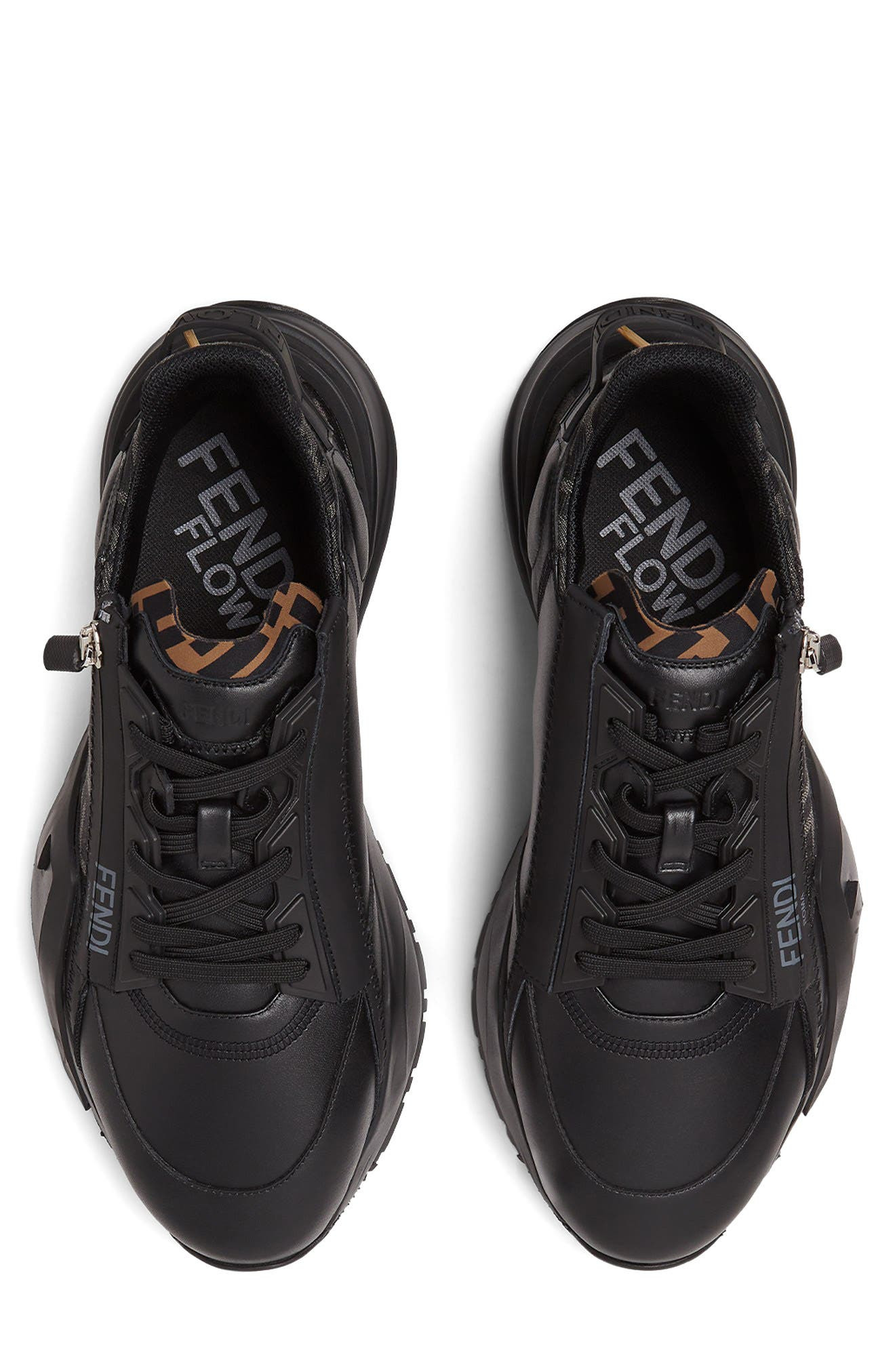 Fendi Flow Logo Low Top Sneaker in Nero/Grig.nero/Nero at Nordstrom - 3