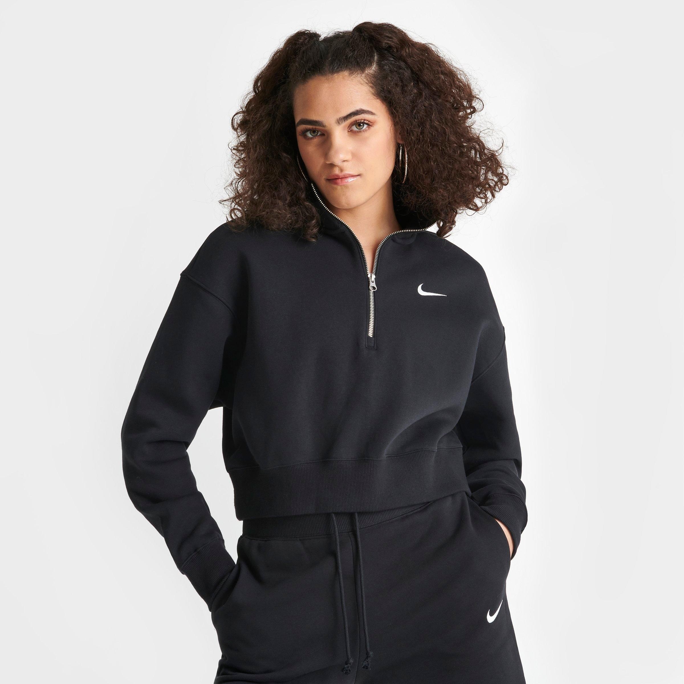 WOMEN'S NIKE SPORTSWEAR PHOENIX FLEECE OVERSIZED HALF-ZIP CROP SWEATSHIRT - 1