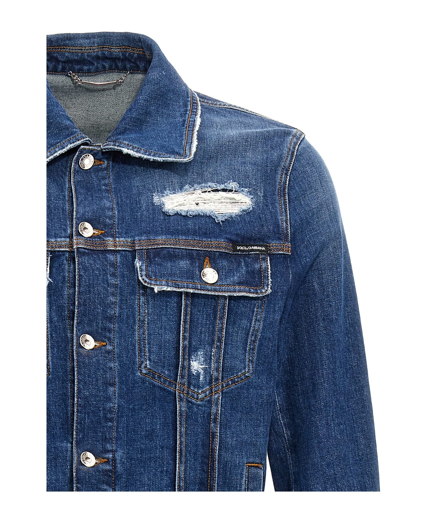 Denim Jacket With Used Effect - 3