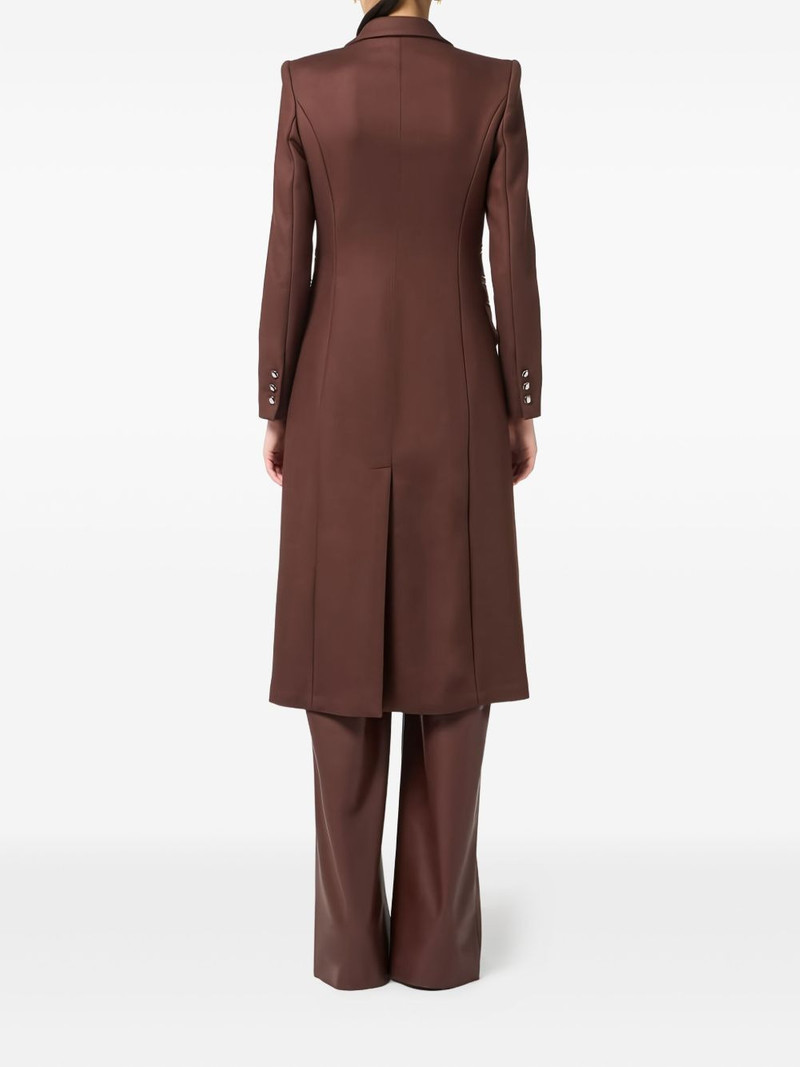 enamelled-button double-breasted coat 3