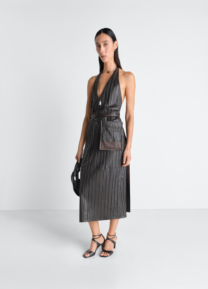 Lemaire LEATHER APRON DRESS IN CRINKLE LAMB LEATHER outlook