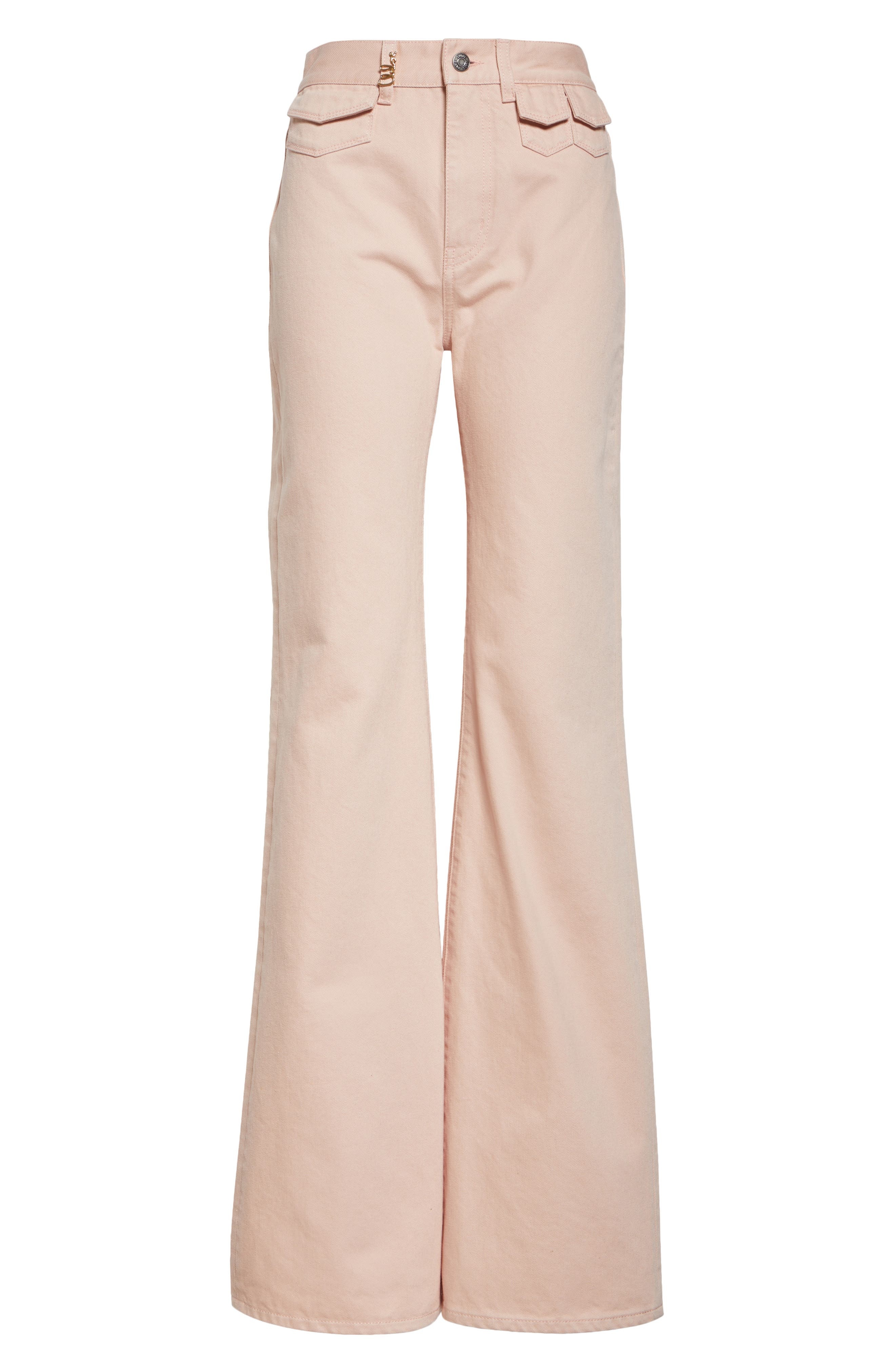 Chloé Pineapple Charm High Waist Twill Pants in Airy Pink at Nordstrom - 6