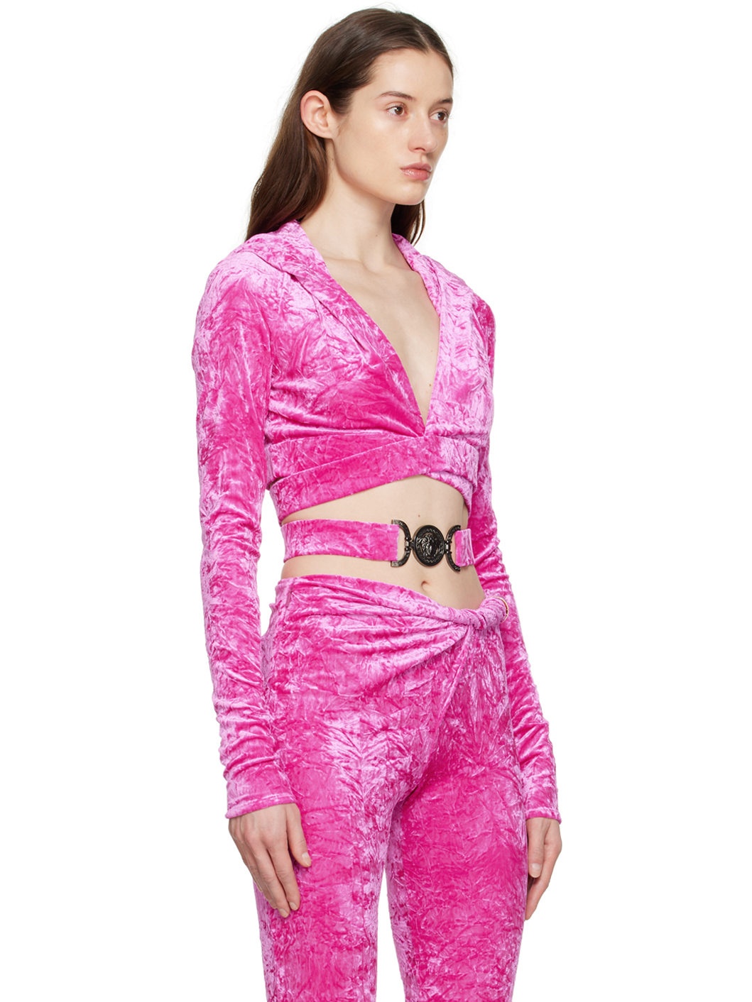 Pink Medusa Biggie Crop Hoodie - 2