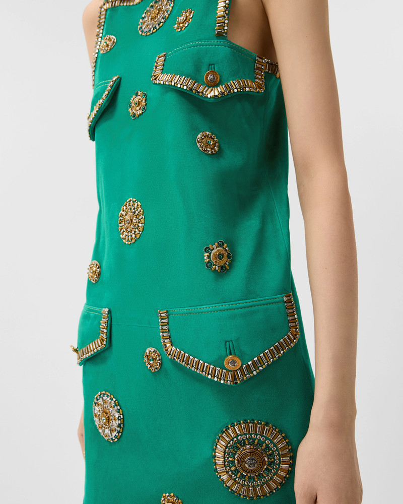 Embroidered Suede Mini Dress 5