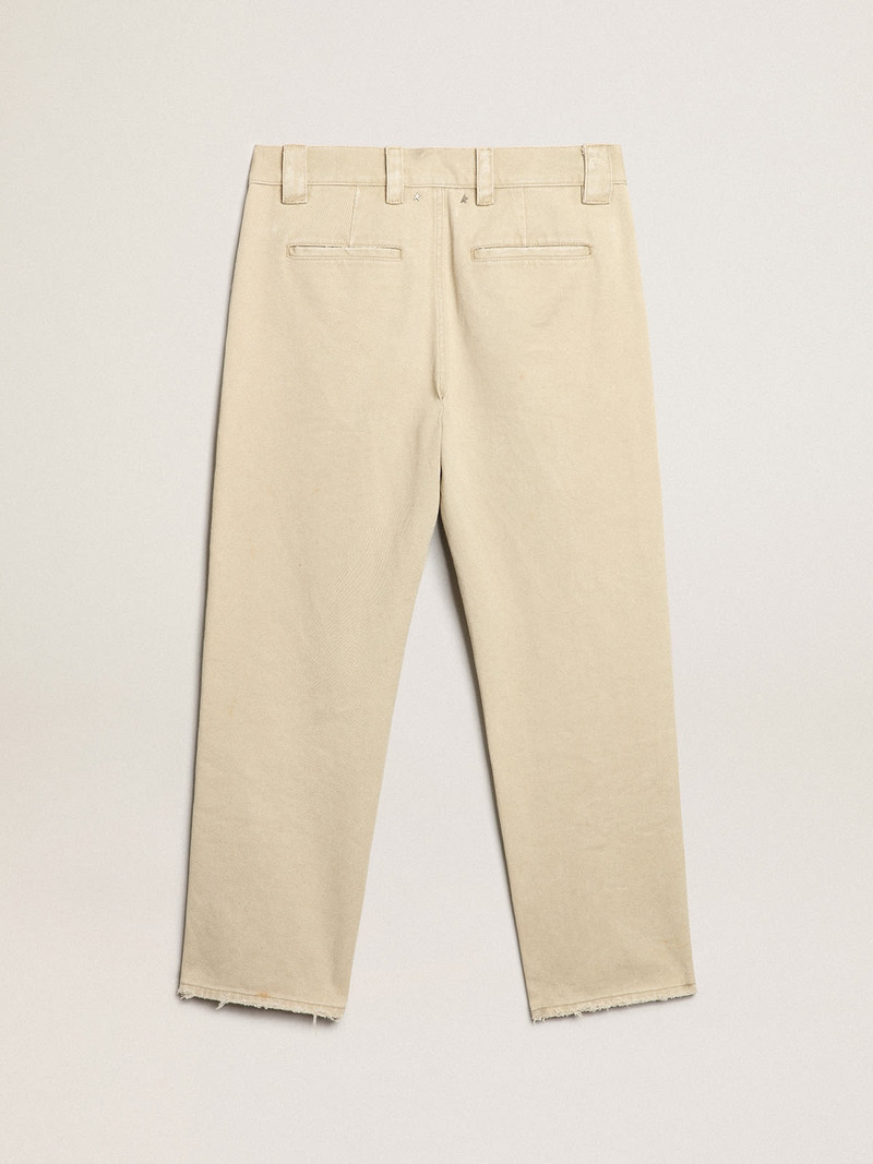 Cotton pants in beige mix 6
