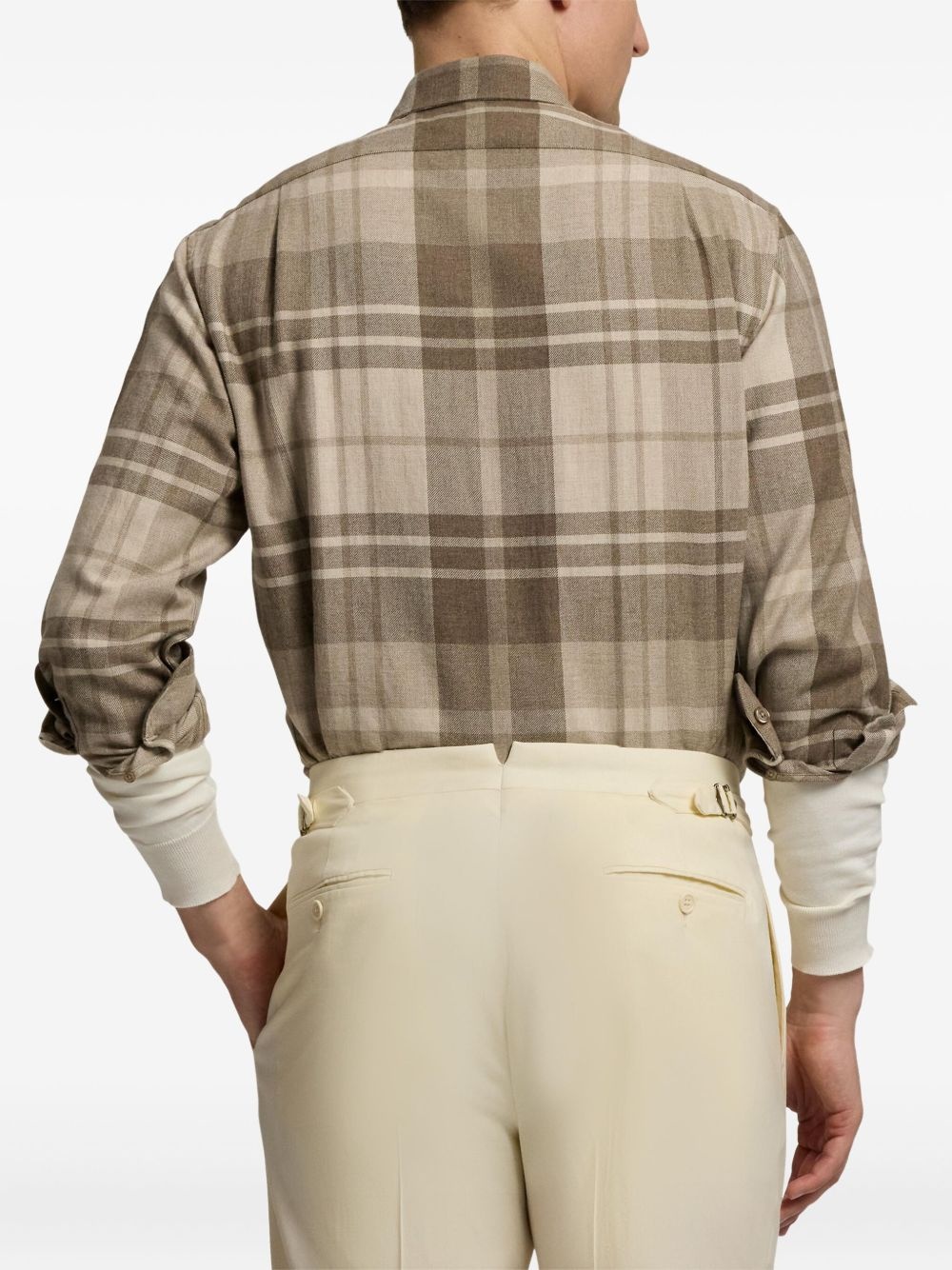 check-patterned long-sleeve shirt - 5