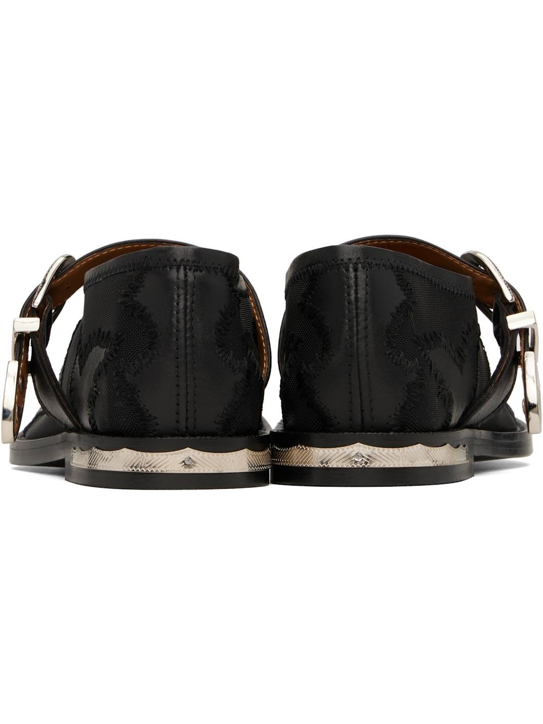 Black Mesh & Leather Loafers - 2