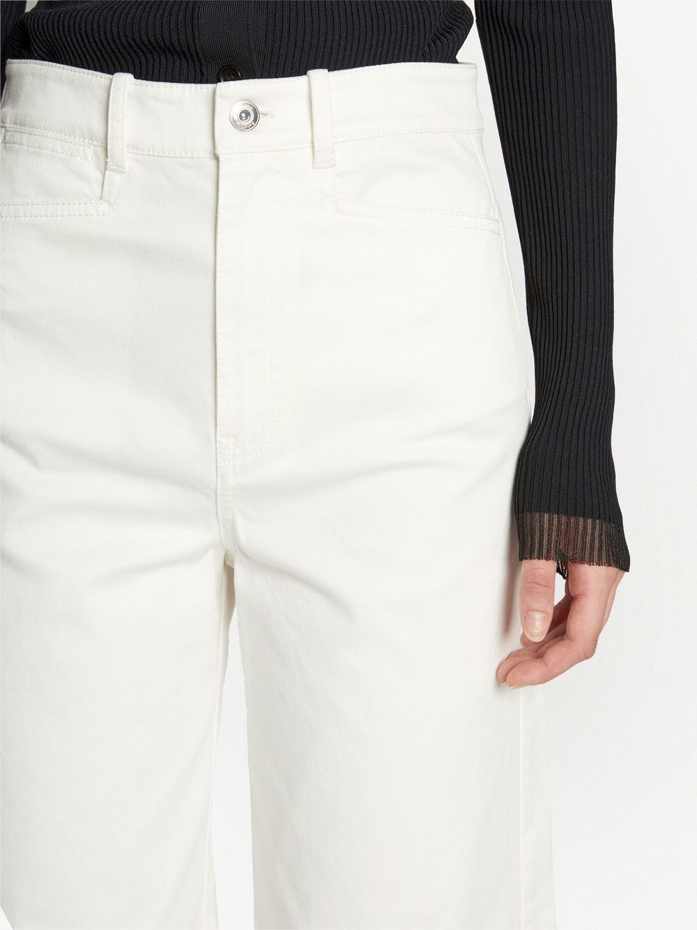 logo-patch cropped jeans - 9