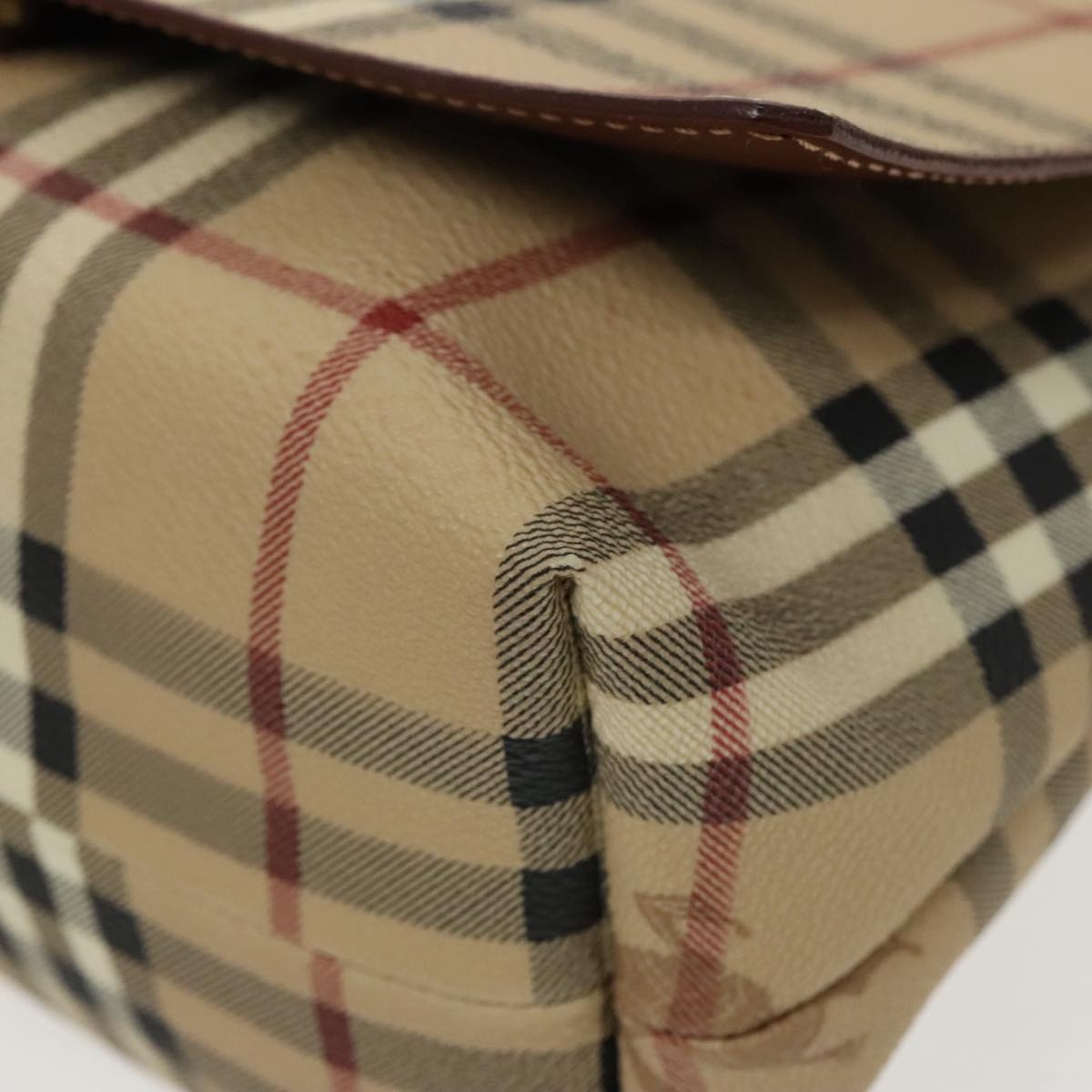 Burberry Nova Check Shoulder Bag Pvc Leather Beige - 8