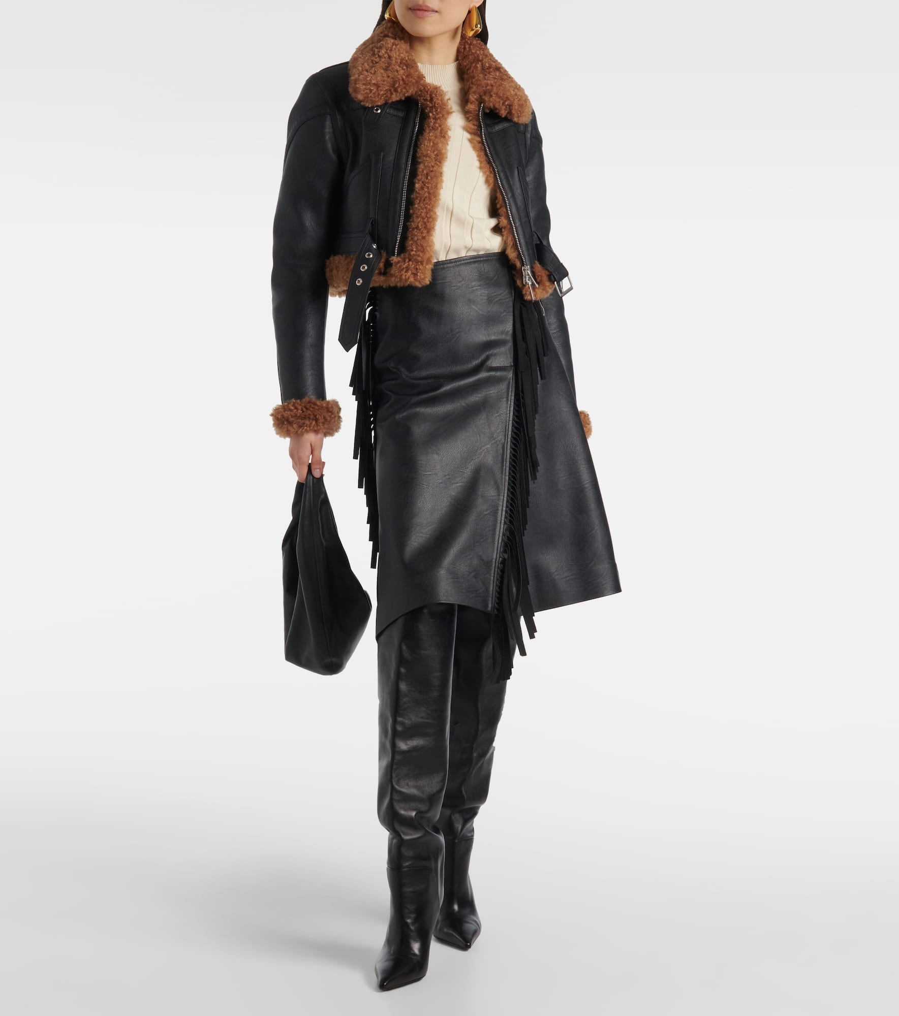 Alter mat faux leather midi skirt - 2