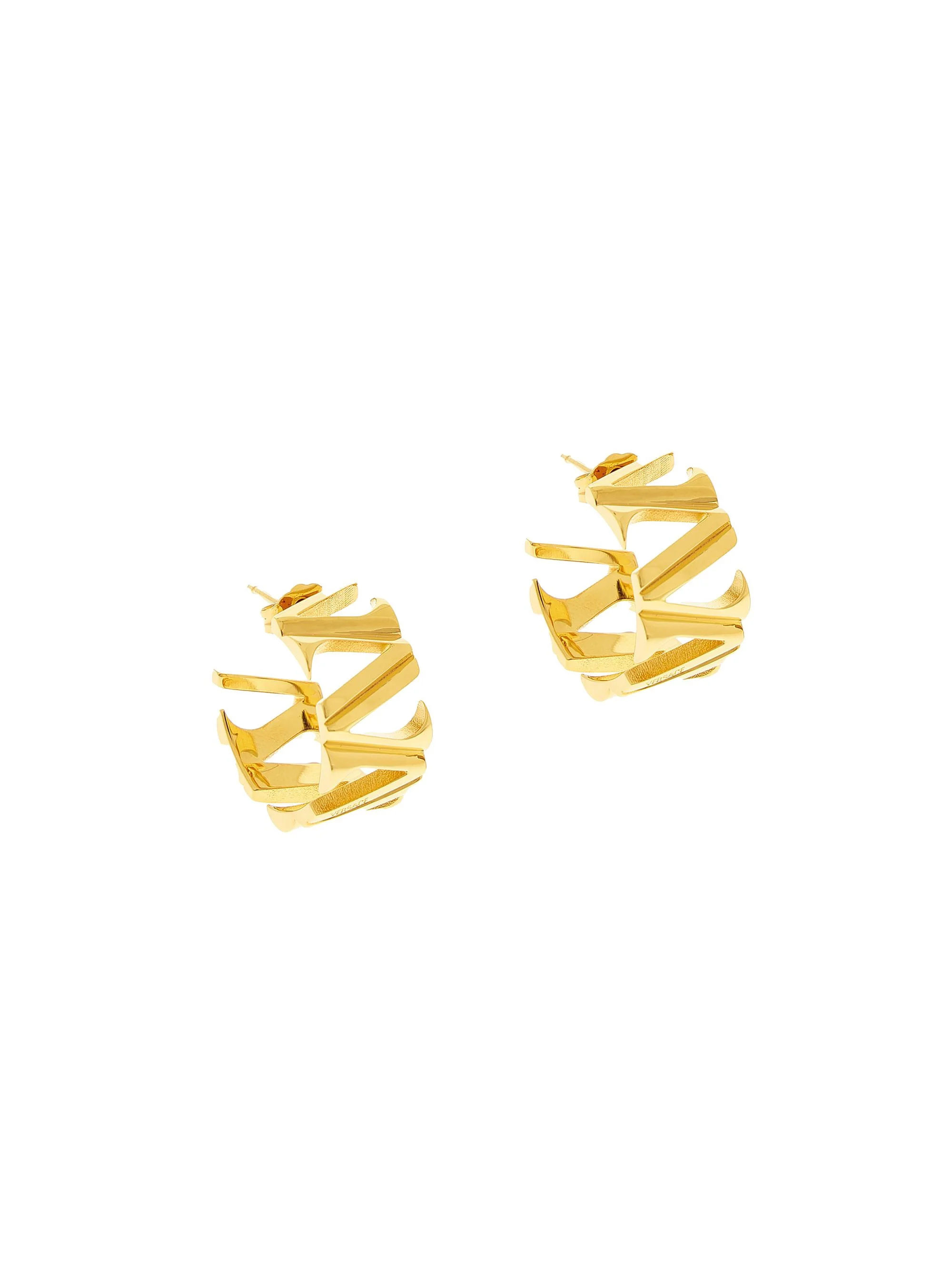 Women's V Goldtone Hoop Earrings - Gold - 1