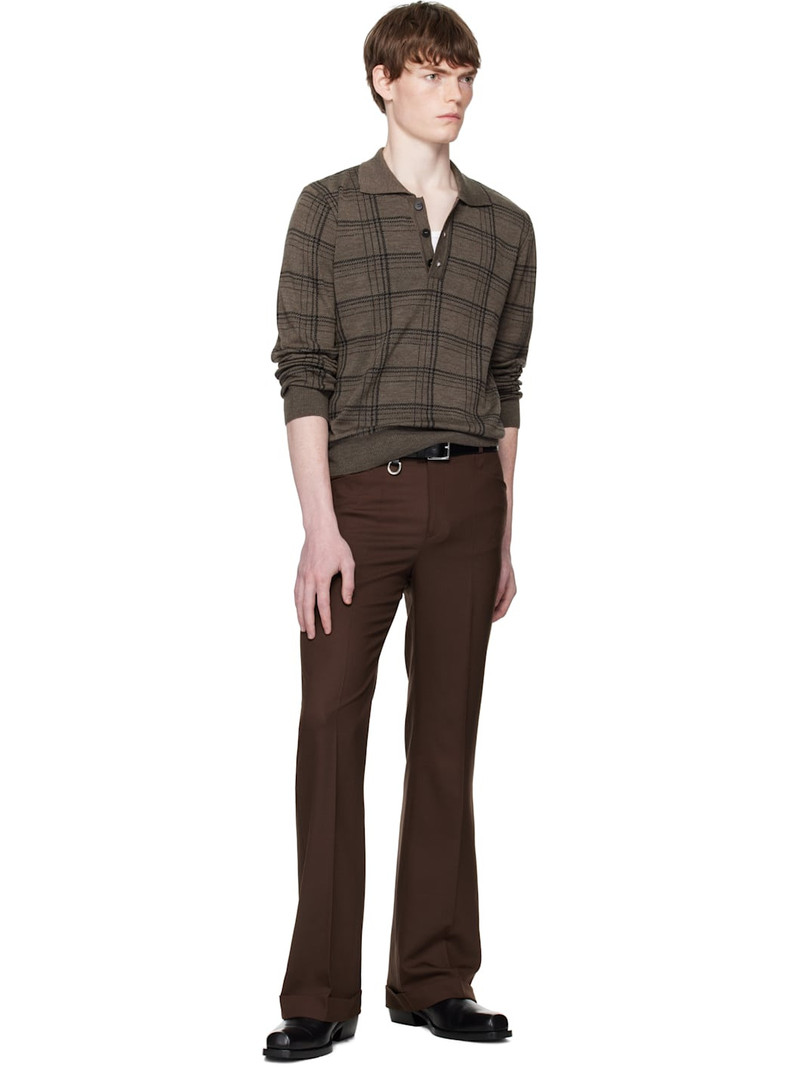 ERNEST W. BAKER Brown Check Jacquard Polo outlook