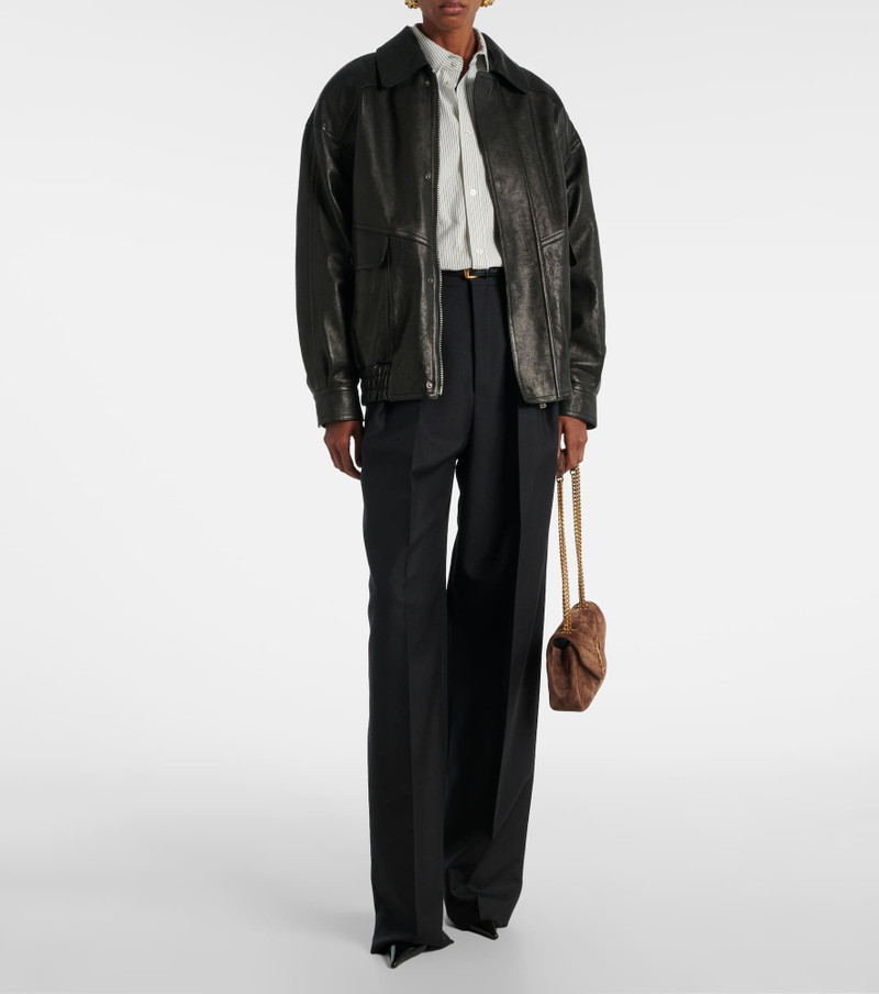 SAINT LAURENT Wool and mohair wide-leg pants outlook