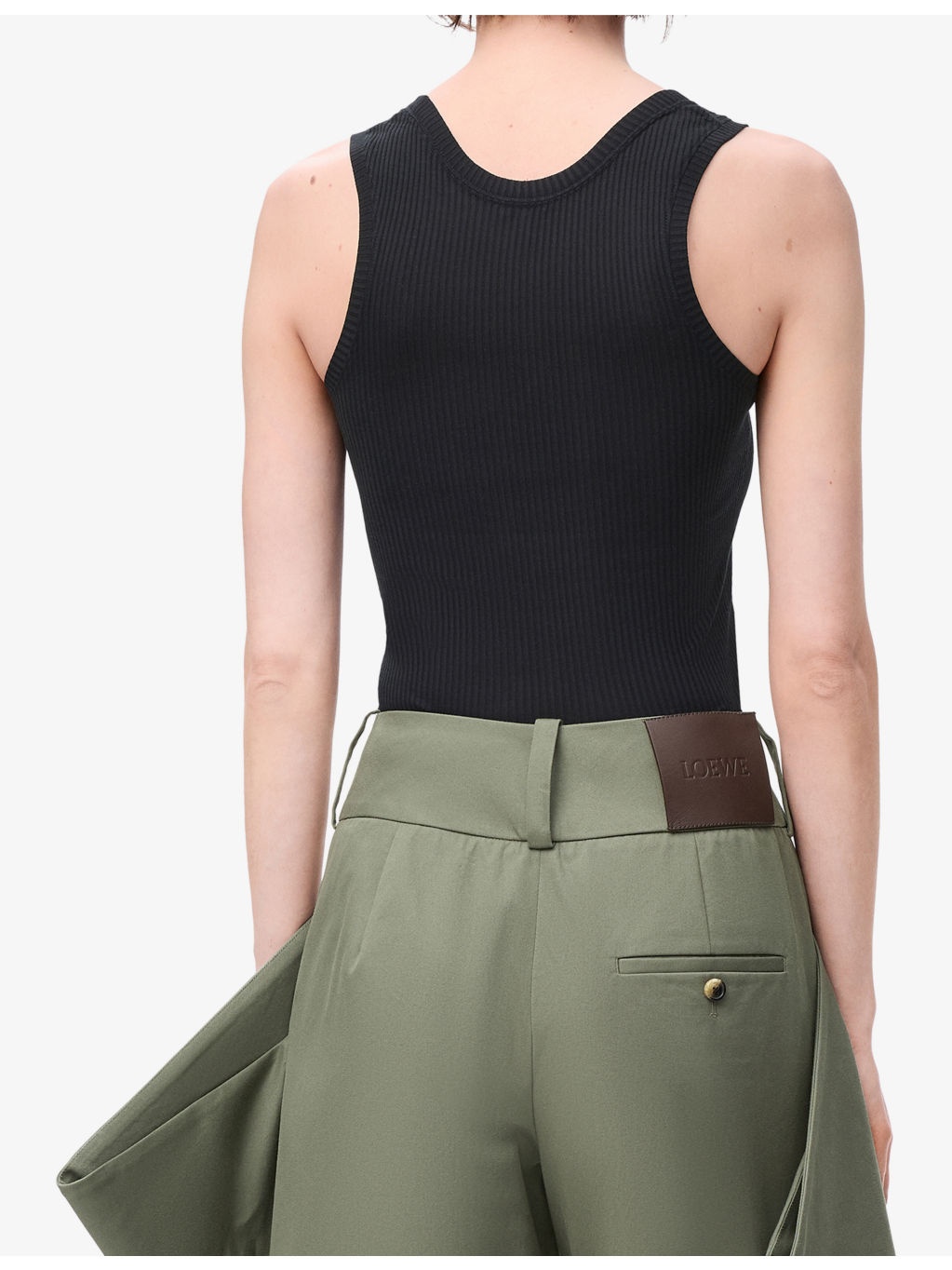 Anagram Ribbed Silk-Jersey Tank Top - 4