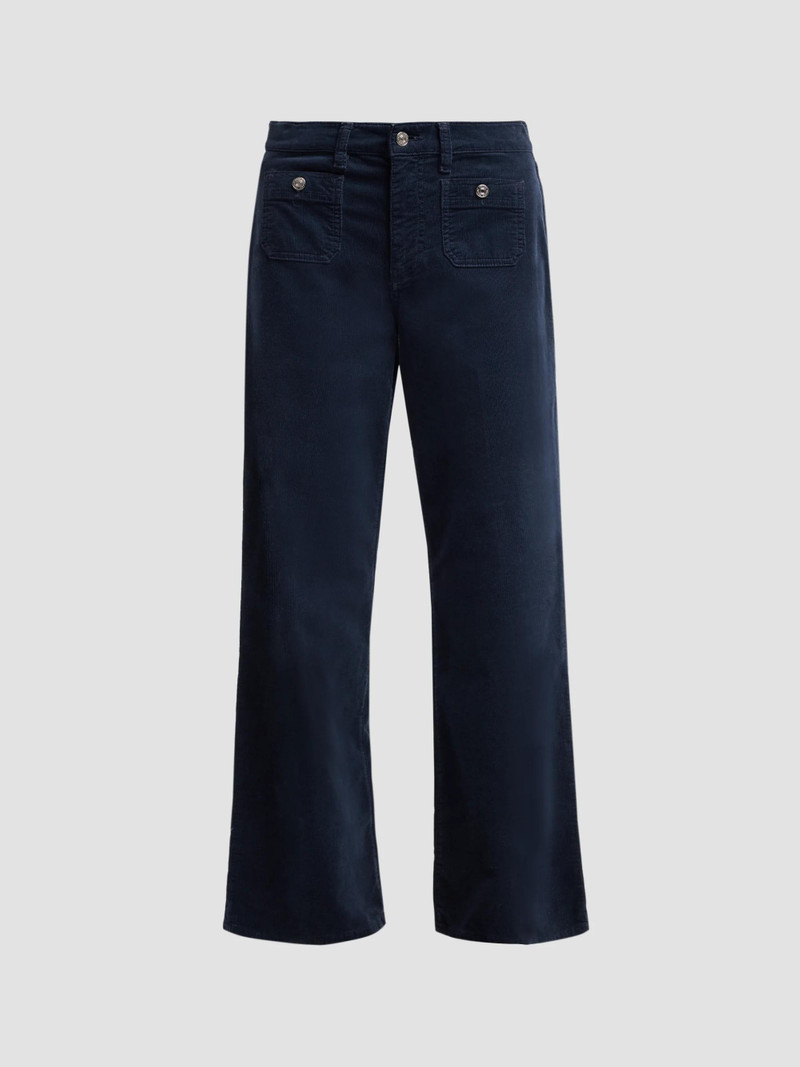 Women's Le Slim Palazzo Modernist Pocket Corduroy Pants - Navy 1
