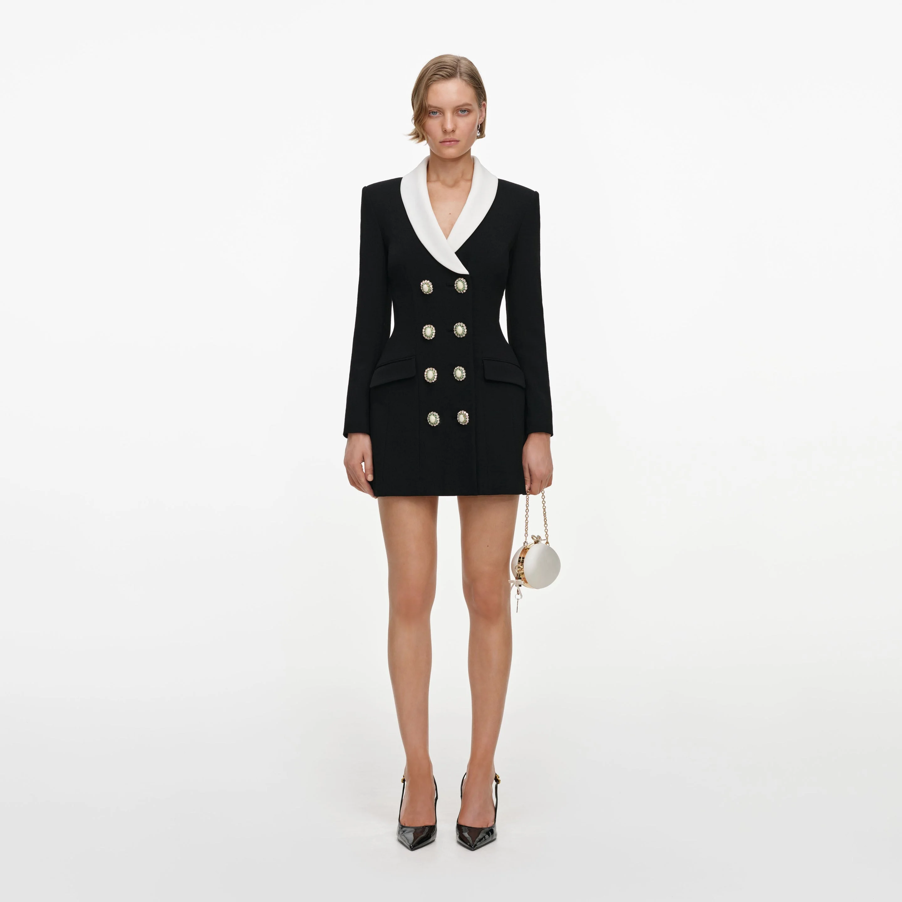 Black Tailored Blazer Mini Dress - 1