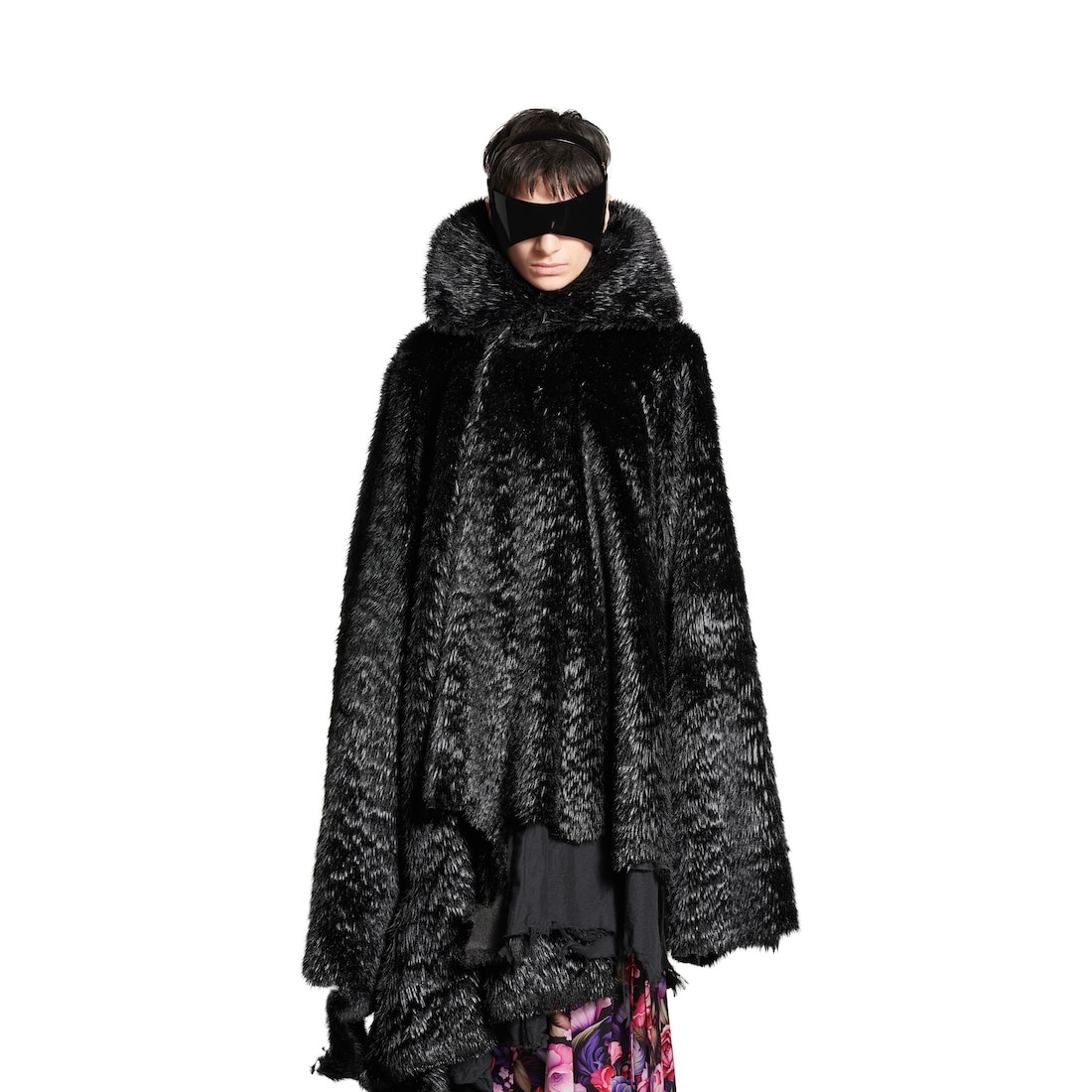 Women's Synthetic Furry Jacket in Black - 5