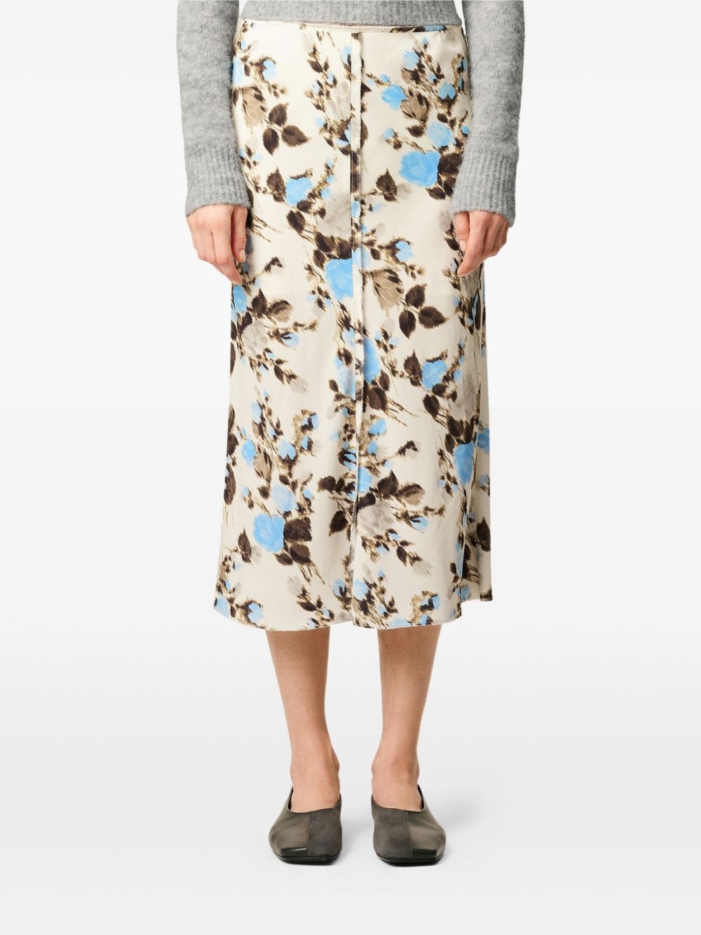 floral-print A-line mid skirt - 5