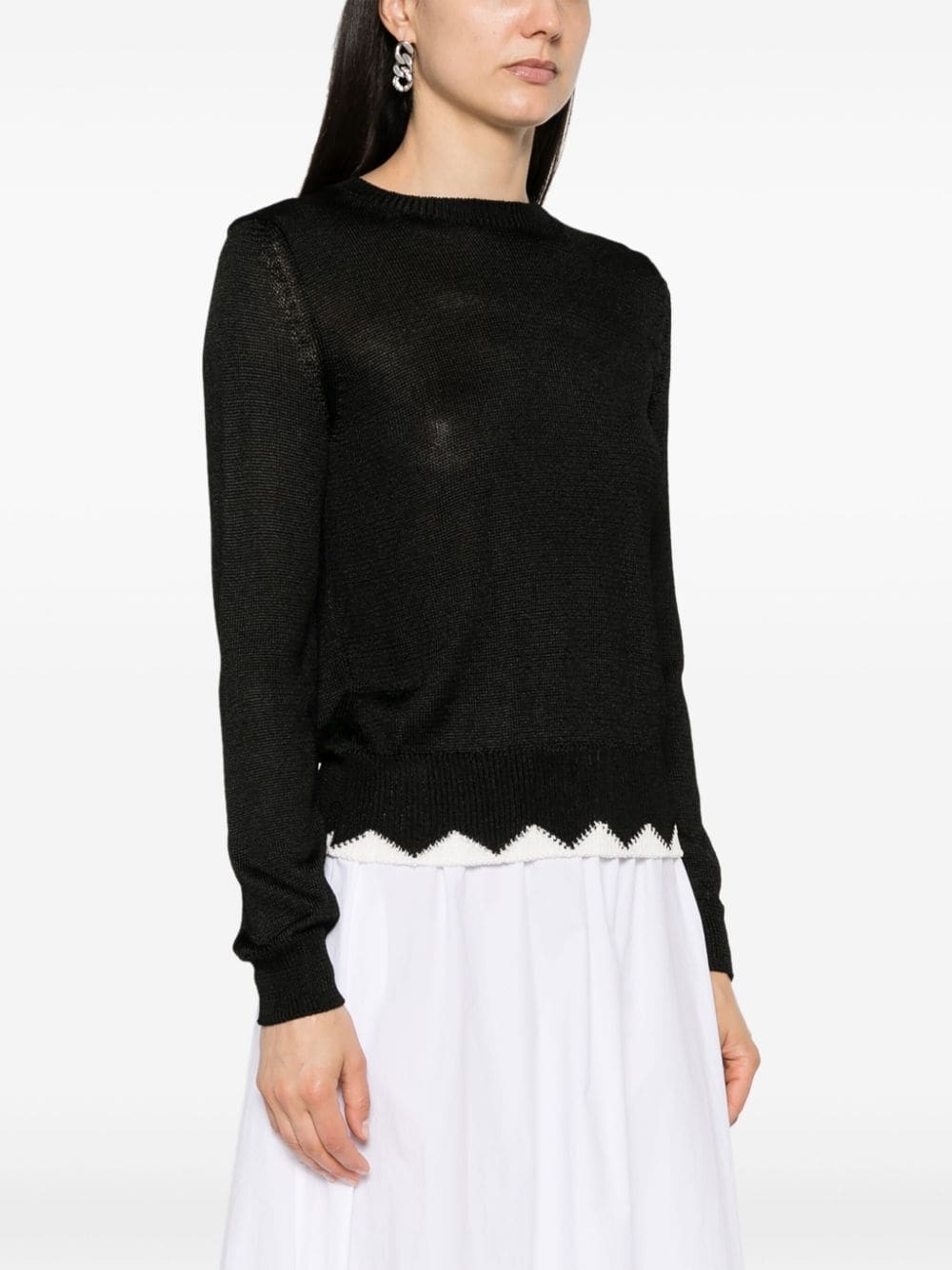 contrasting-trim jumper - 3