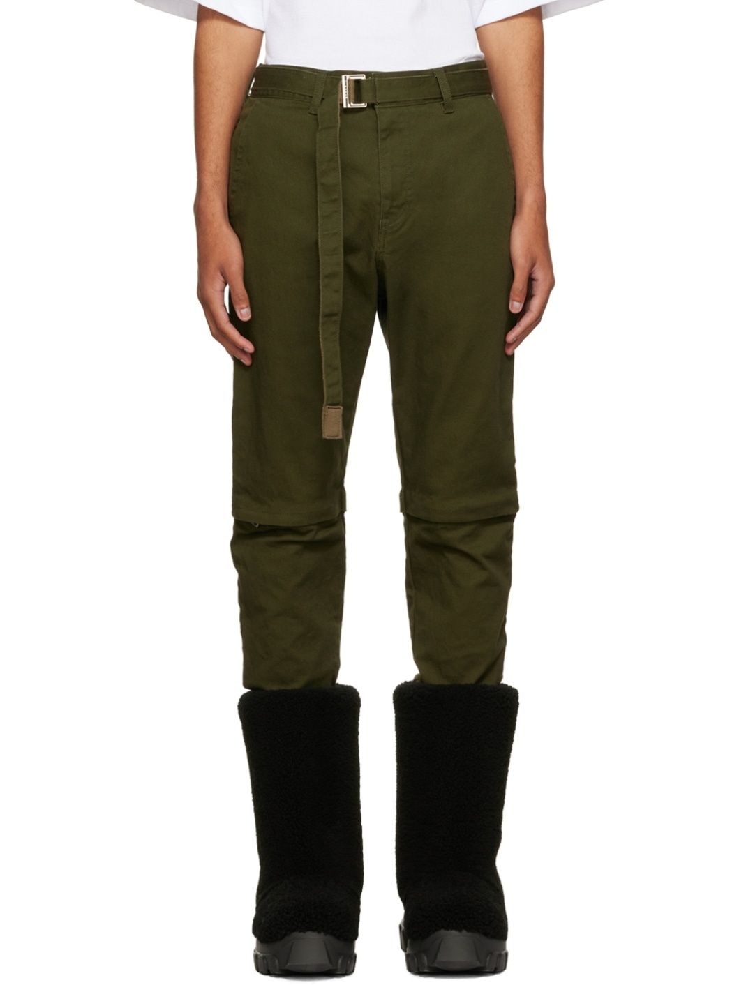 Khaki Zip Jeans - 1