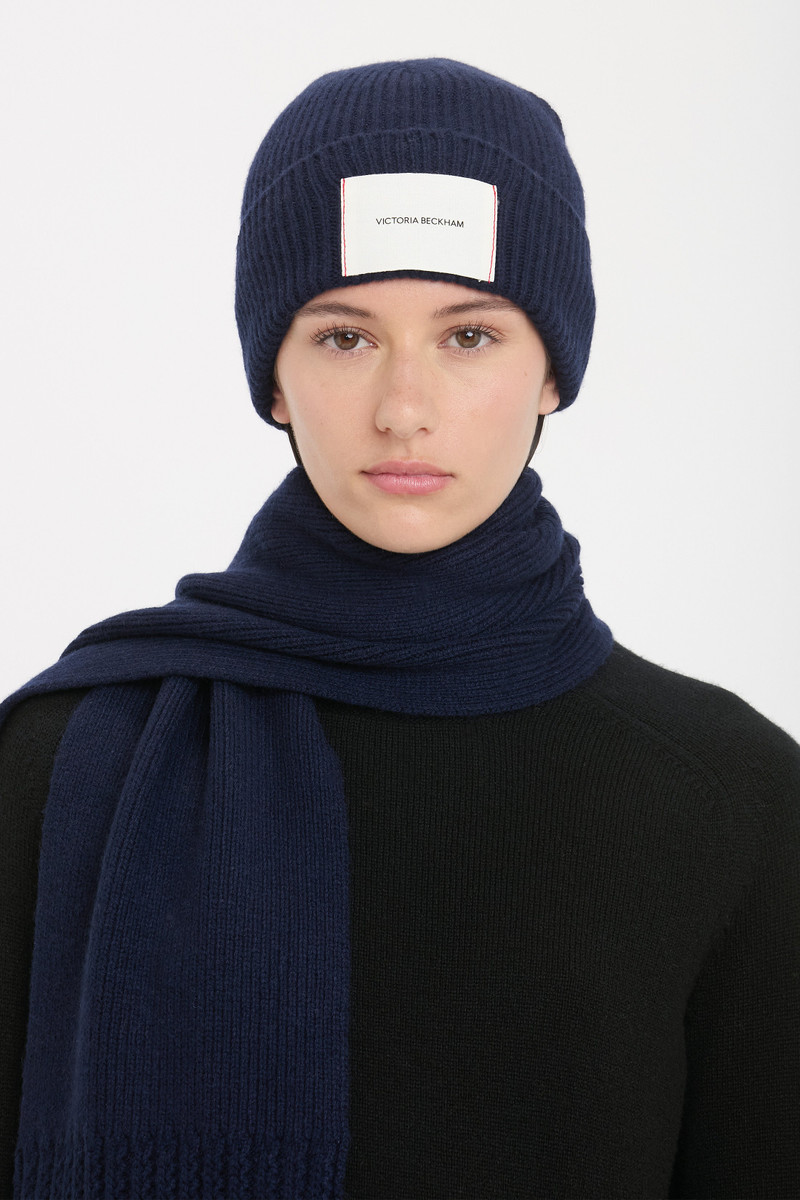 Logo Patch Beanie In Navy-Red 3