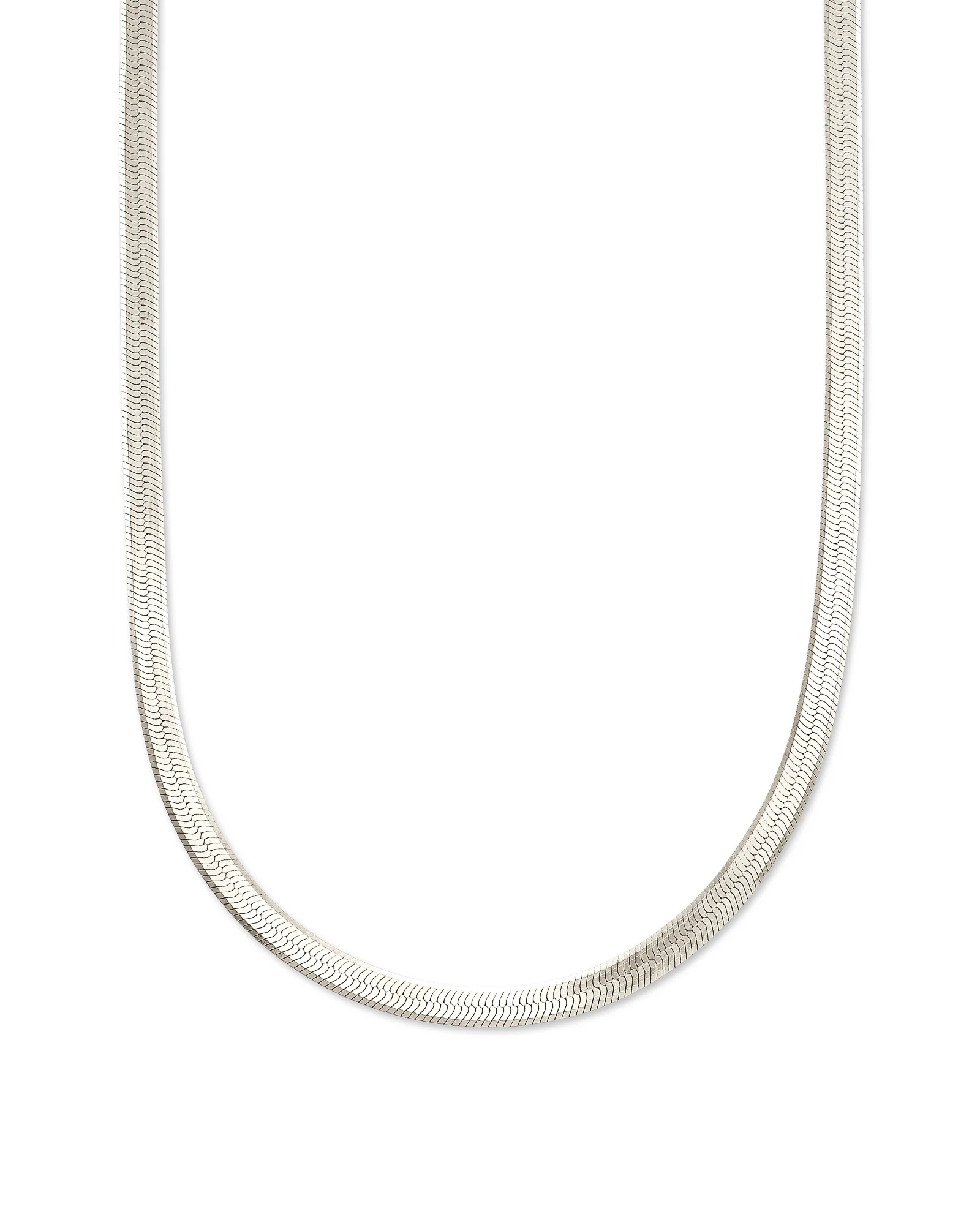 Herringbone Chain Necklace in Sterling Silver - 1
