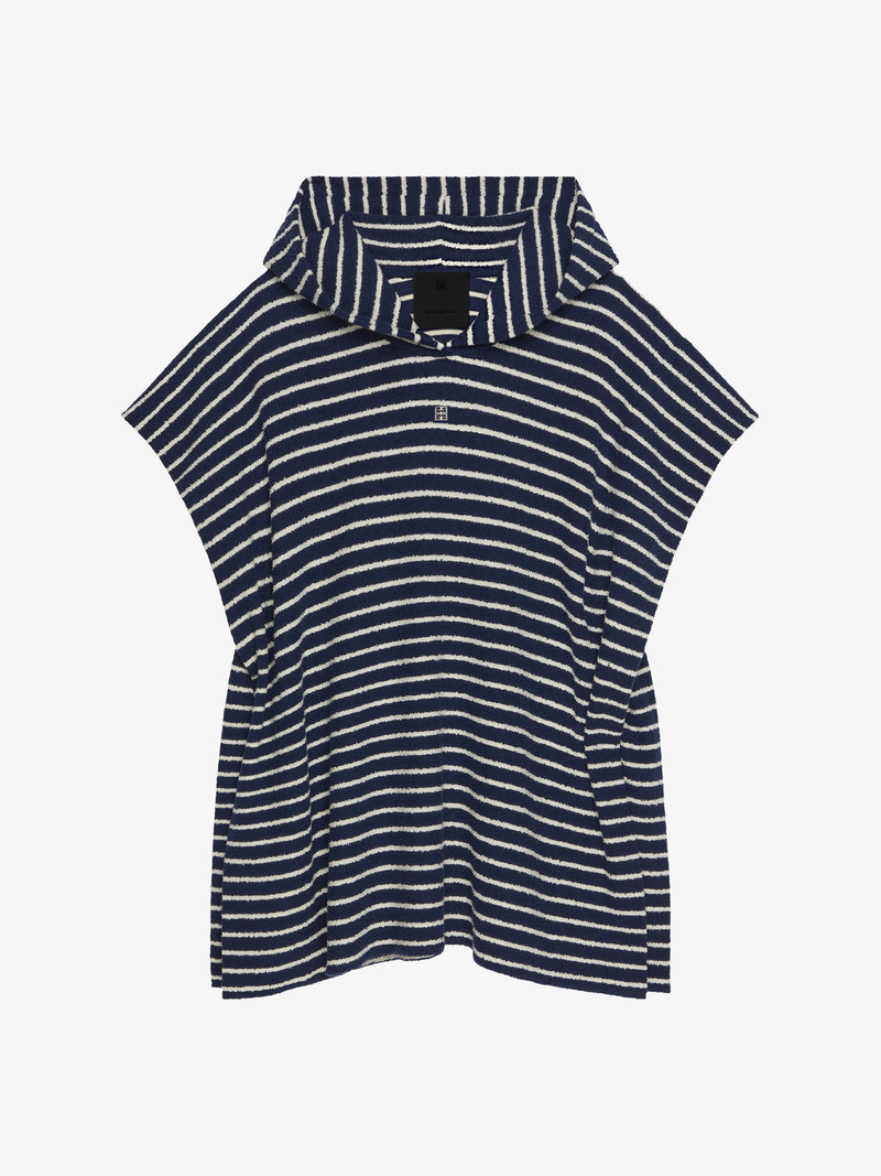 STRIPED PONCHO IN COTTON TOWELLING WITH 4G DETAIL 1