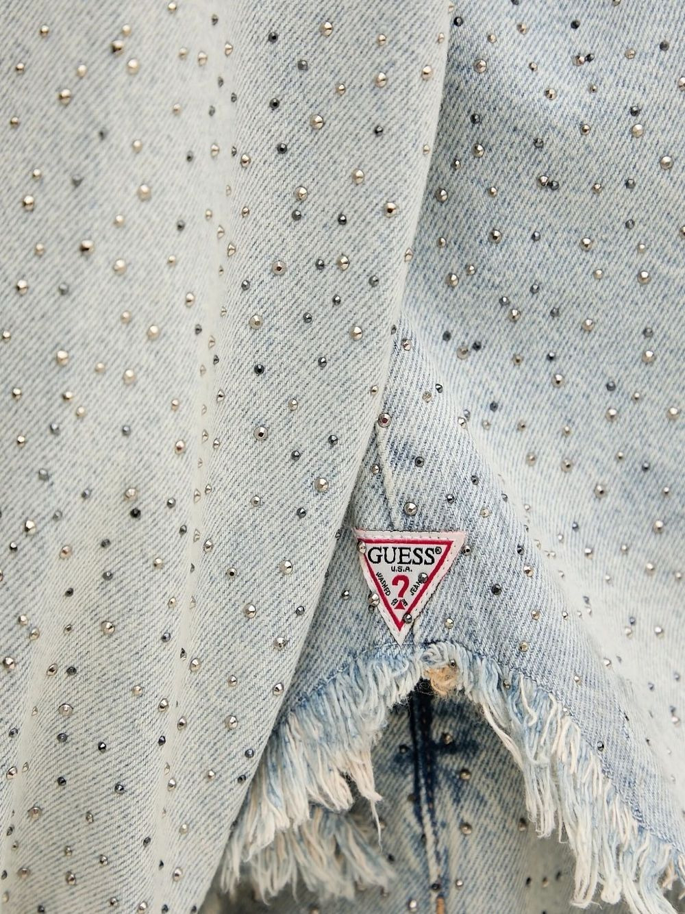embellished frayed denim jacket - 5