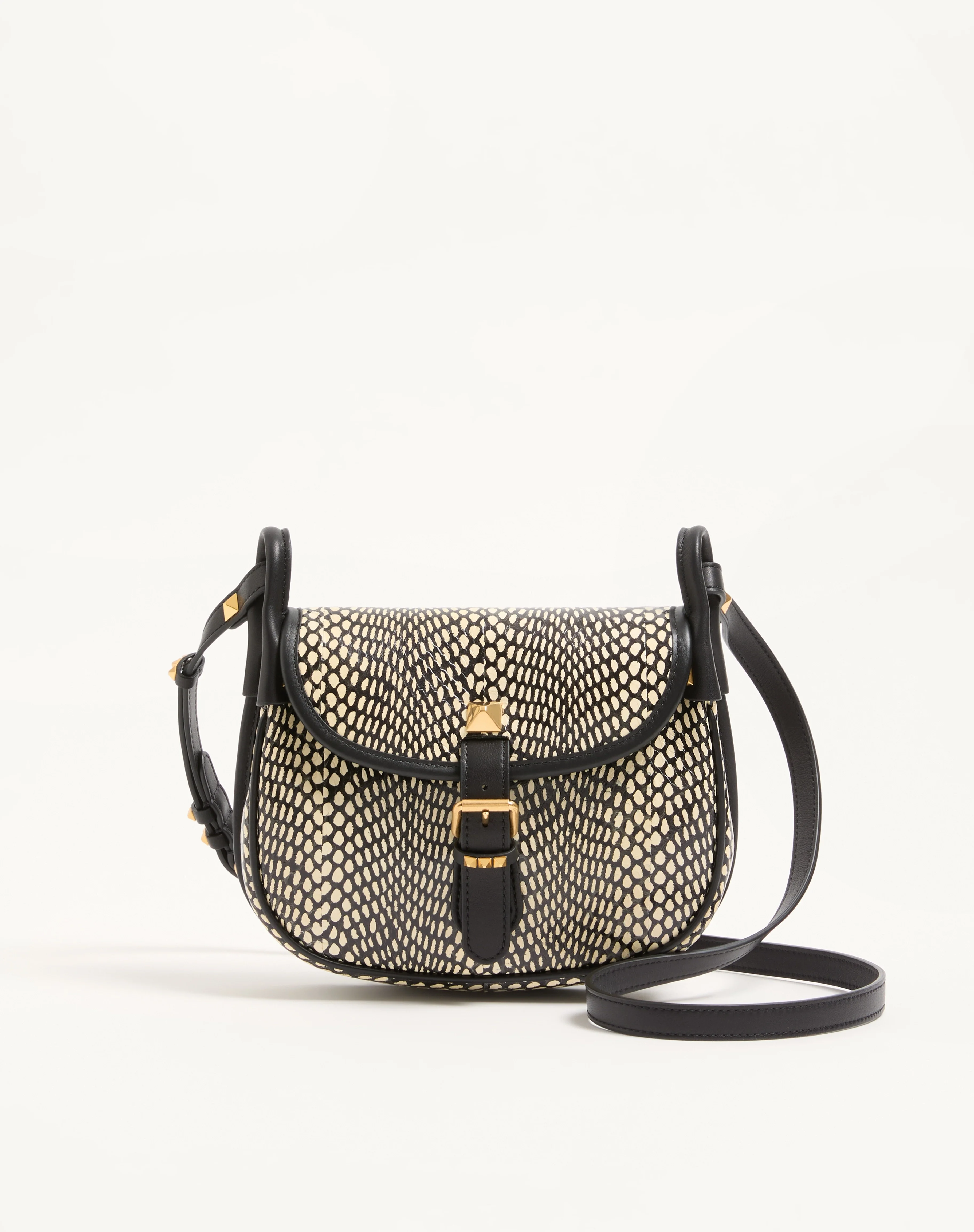 VALENTINO GARAVANI FLÂNEUSE SMALL SHOULDER BAG IN COBRA-PRINT ELAPHE LEATHER. - 1