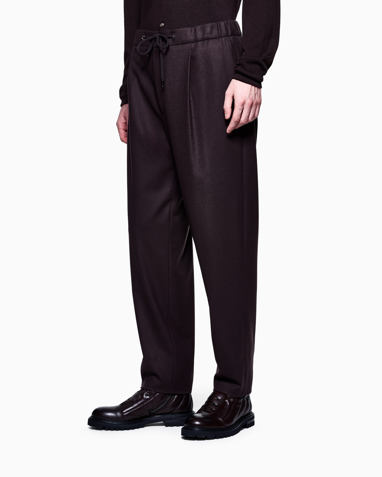 SINGLE-PLEAT CASHMERE DRAP TROUSERS - 4