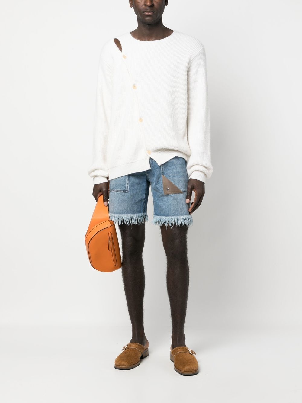 distressed effect shorts - 2