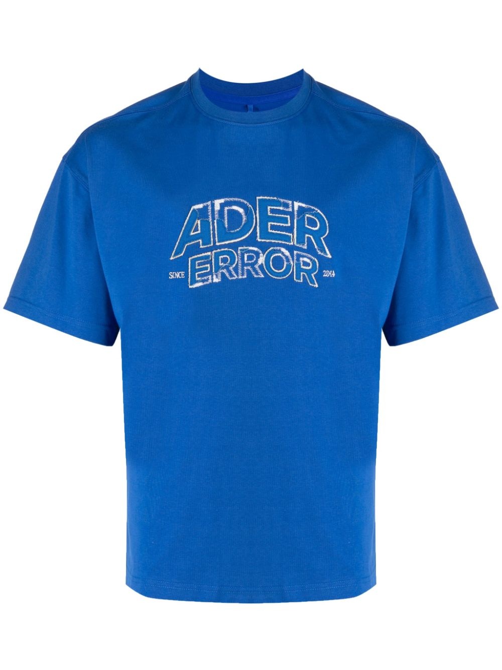 logo-embroidered drop shoulder T-shirt - 1