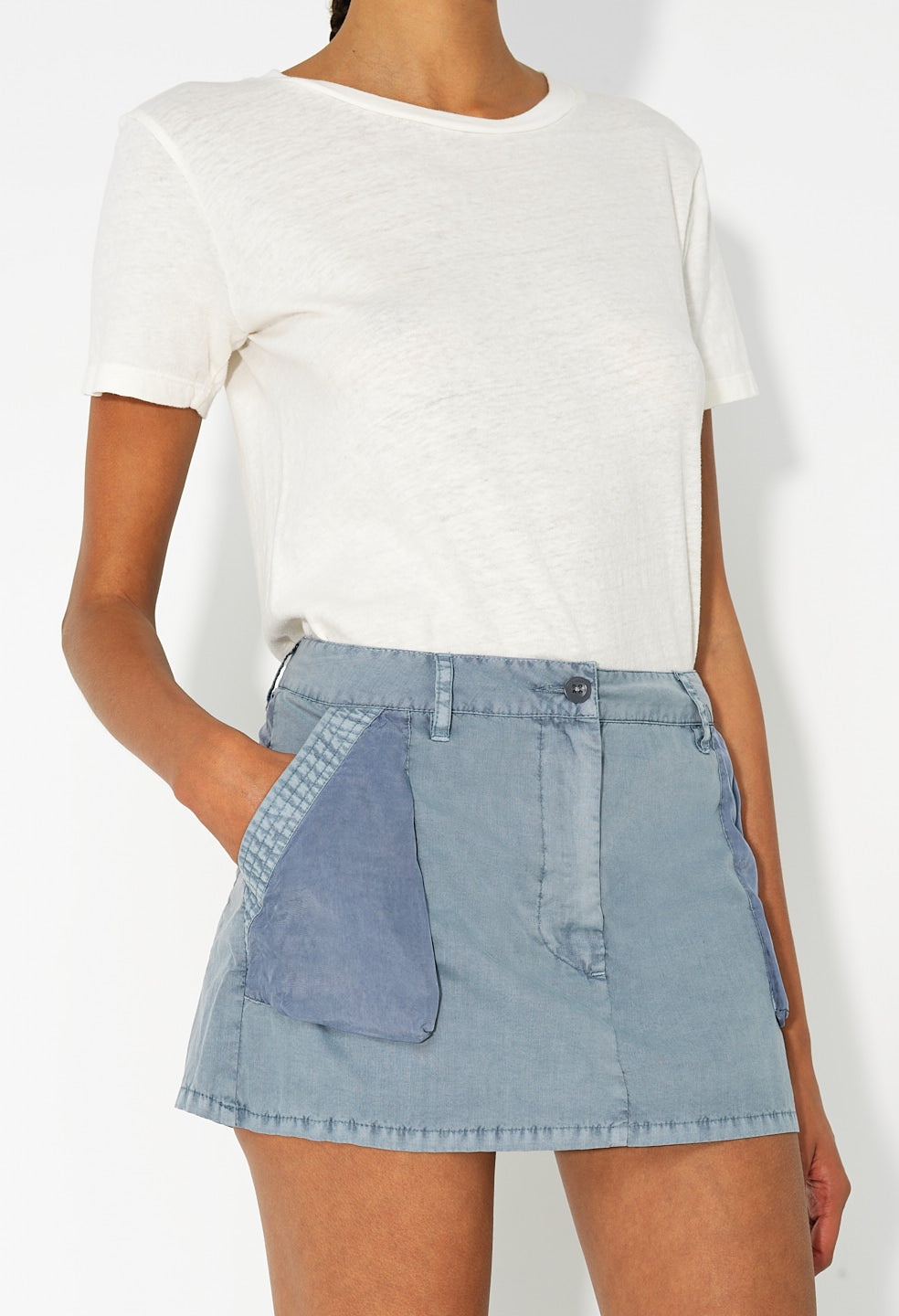 PANELED UTILITY MINI SKIRT - 7