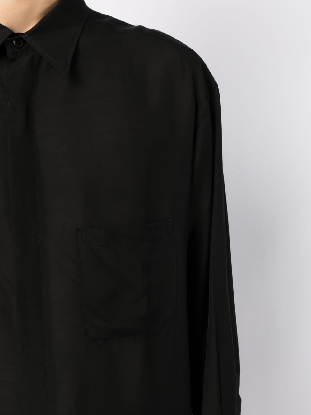 sheer-finish long shirt - 5