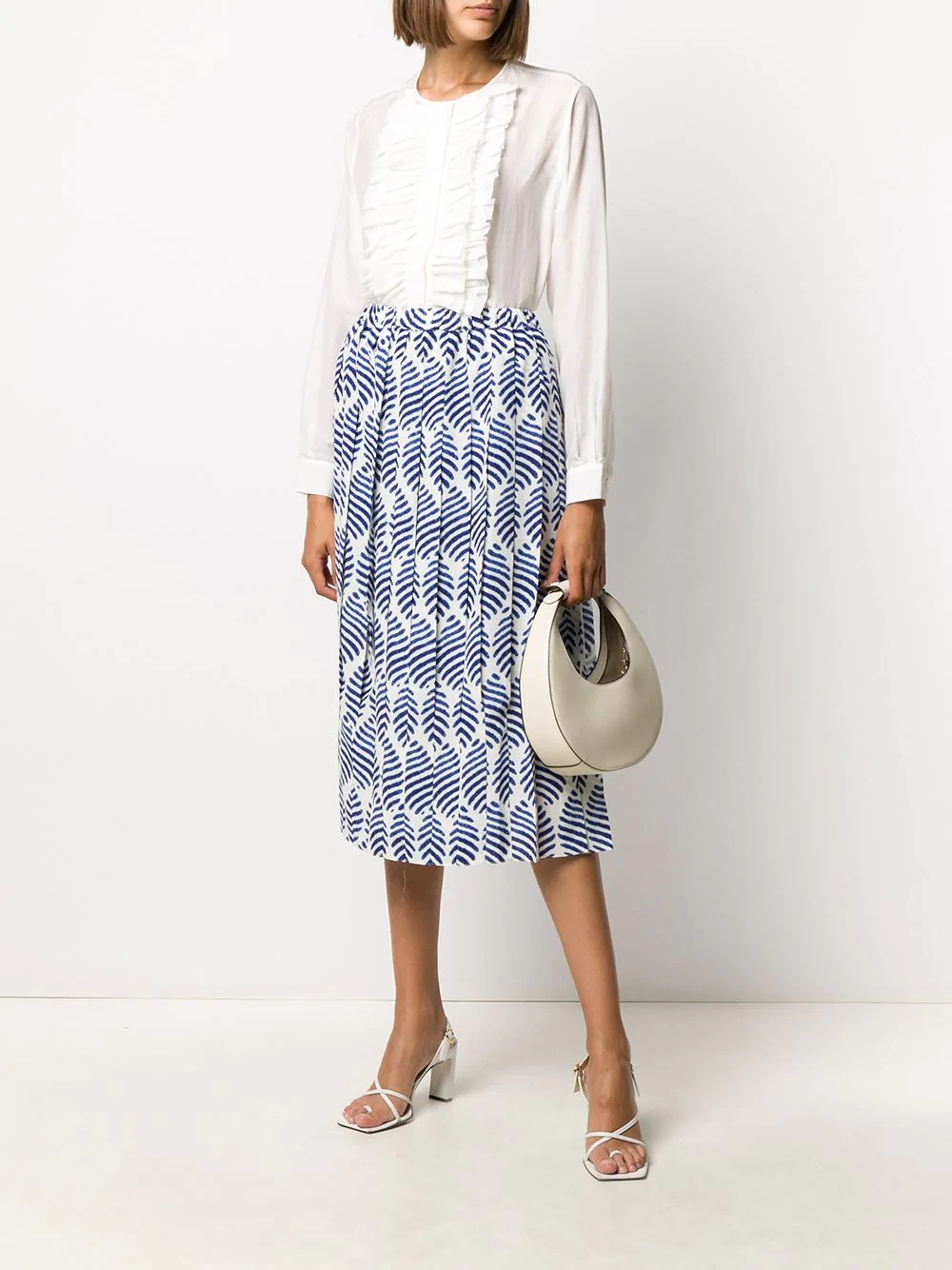 leaf pattern midi skirt - 2