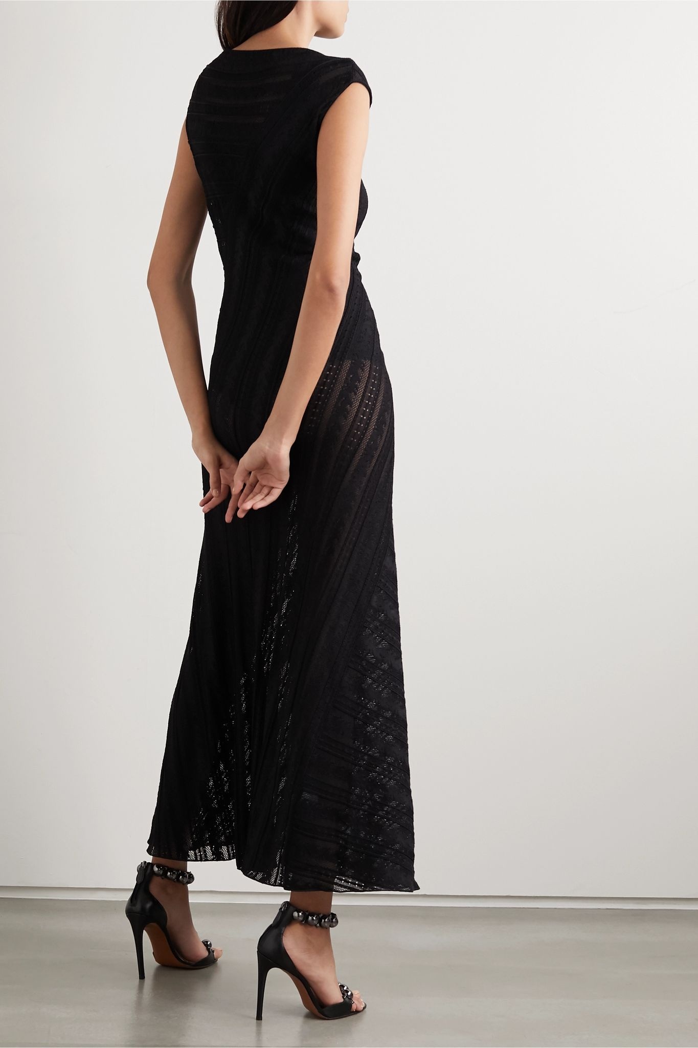 Stretch-lace maxi dress - 4