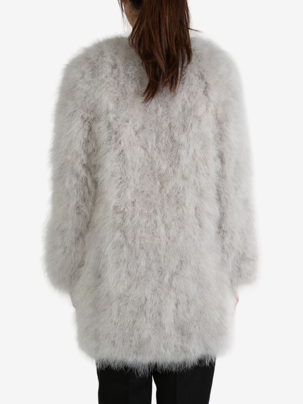 feather-detailing coat - 3